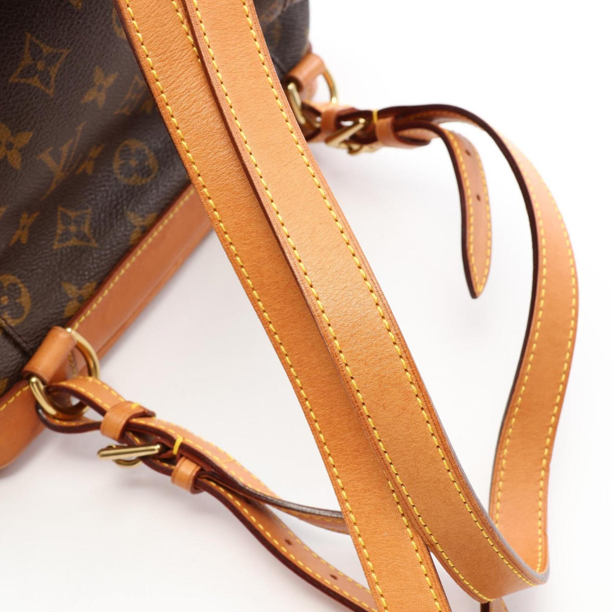 Louis Vuitton Brown Coated Canvas Leather Backpack Handbag (Pre-Owned)
