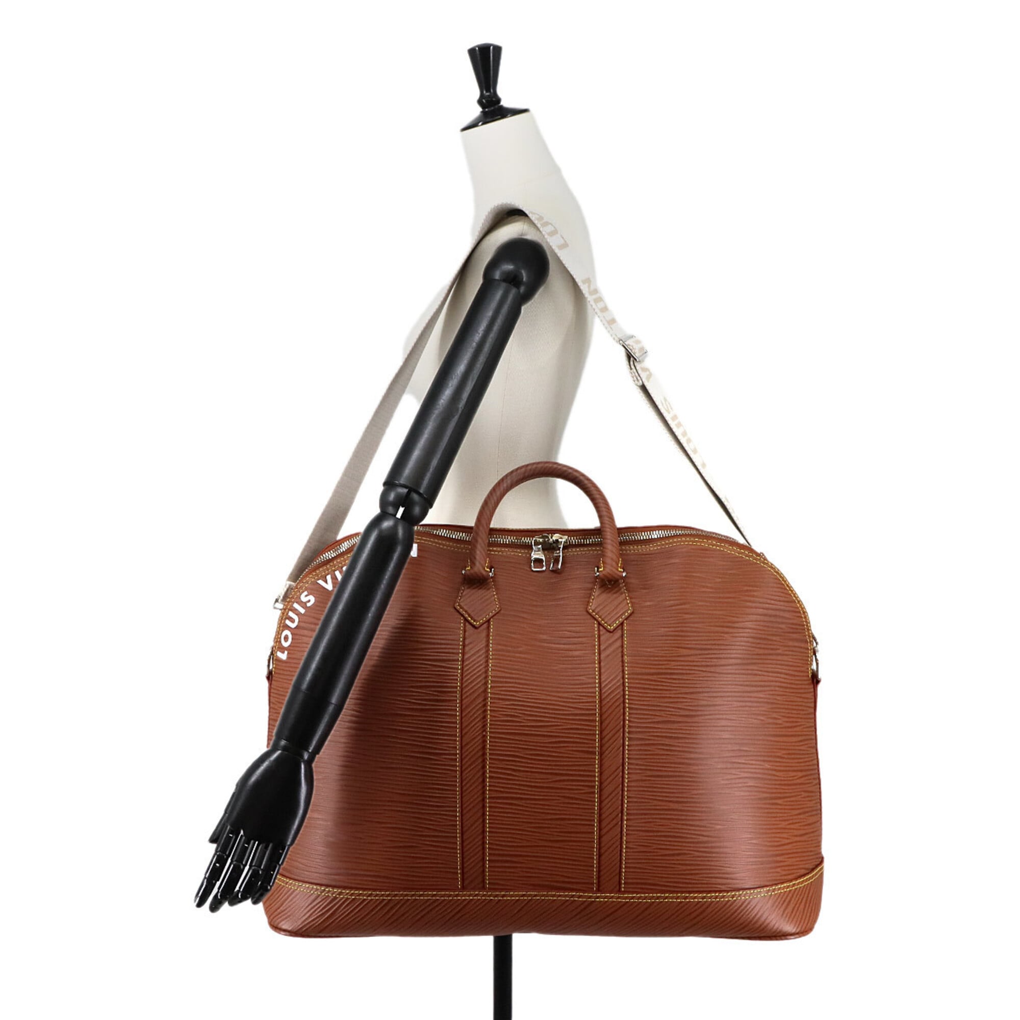 Louis Vuitton Cognac Epi Leather Handbag Weekend Bag (Pre-Owned)