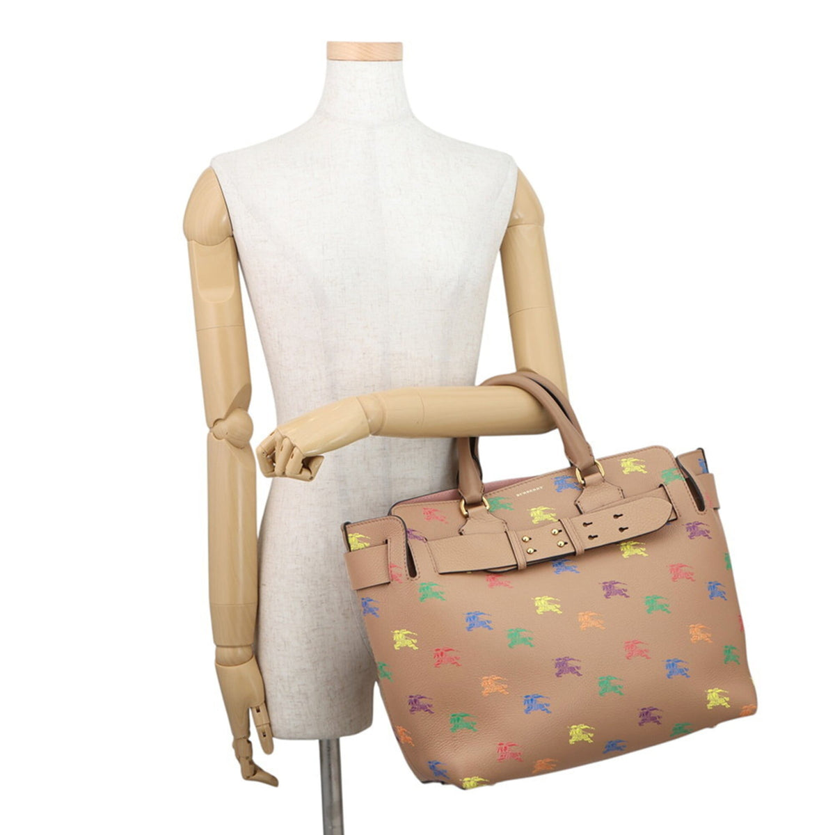 Burberry Brown Multi-Color Leather Handbag Tote Bag (Pre-Owned)