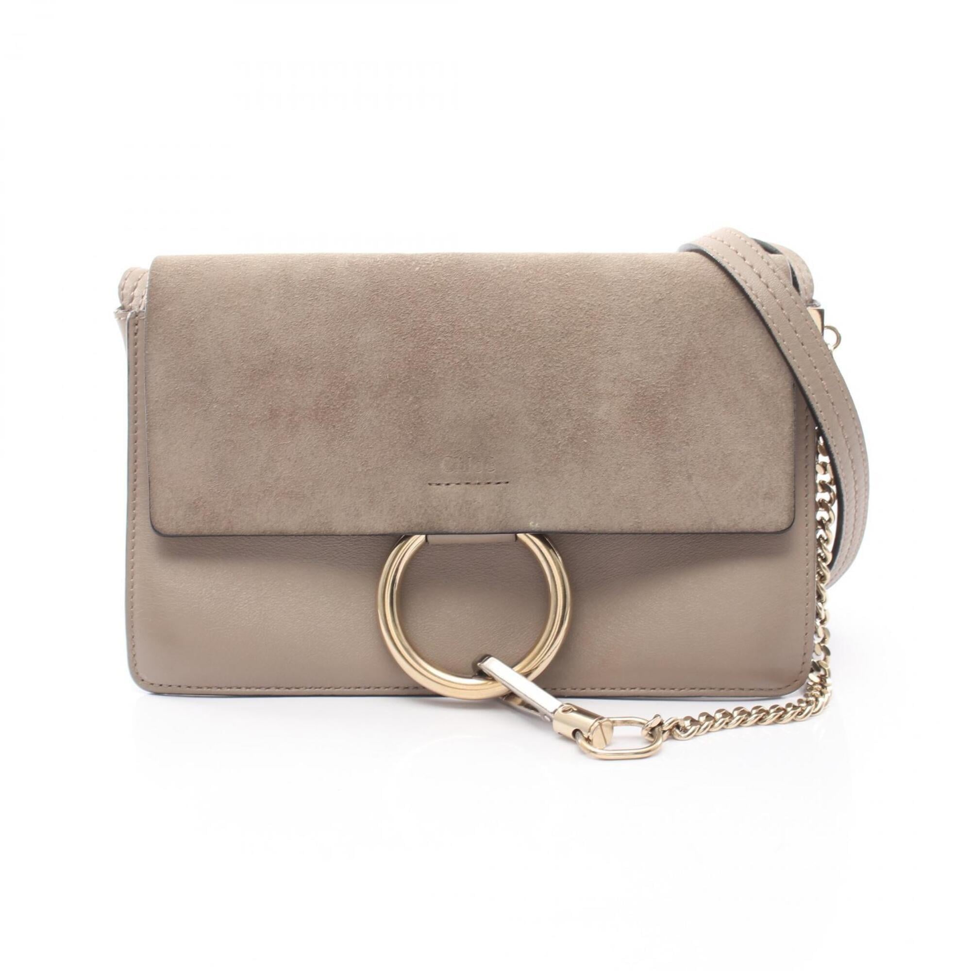 Chloé Beige Leather Suede Handbag Shoulder Bag (Pre-Owned)