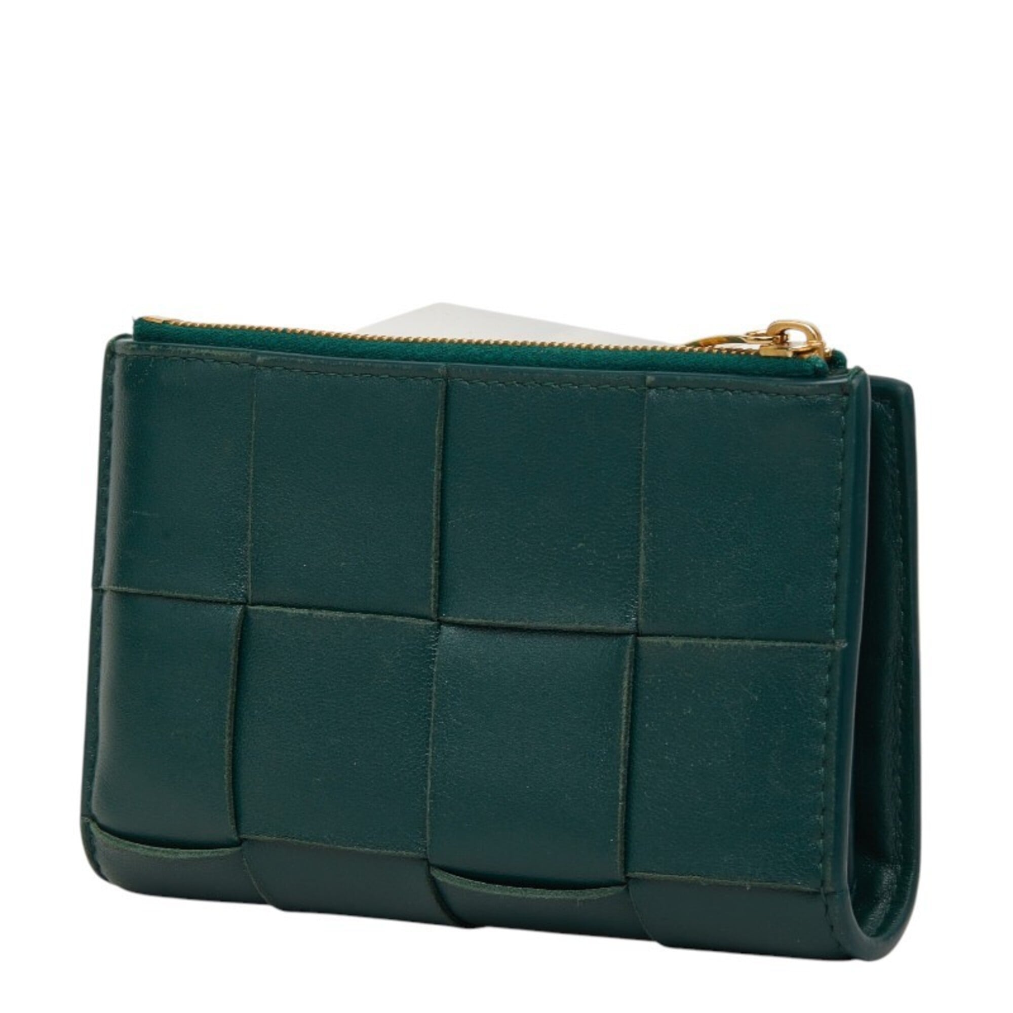 Bottega Veneta Green Leather Wallet (Bi-Fold) (Pre-Owned)