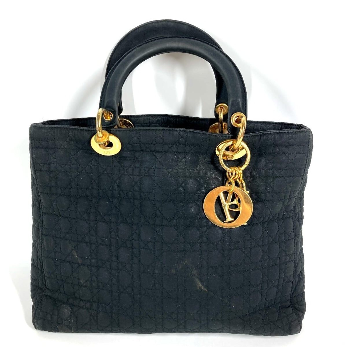 Christian Dior Black Nylon Canvas Handbag Tote Bag (Pre-Owned)