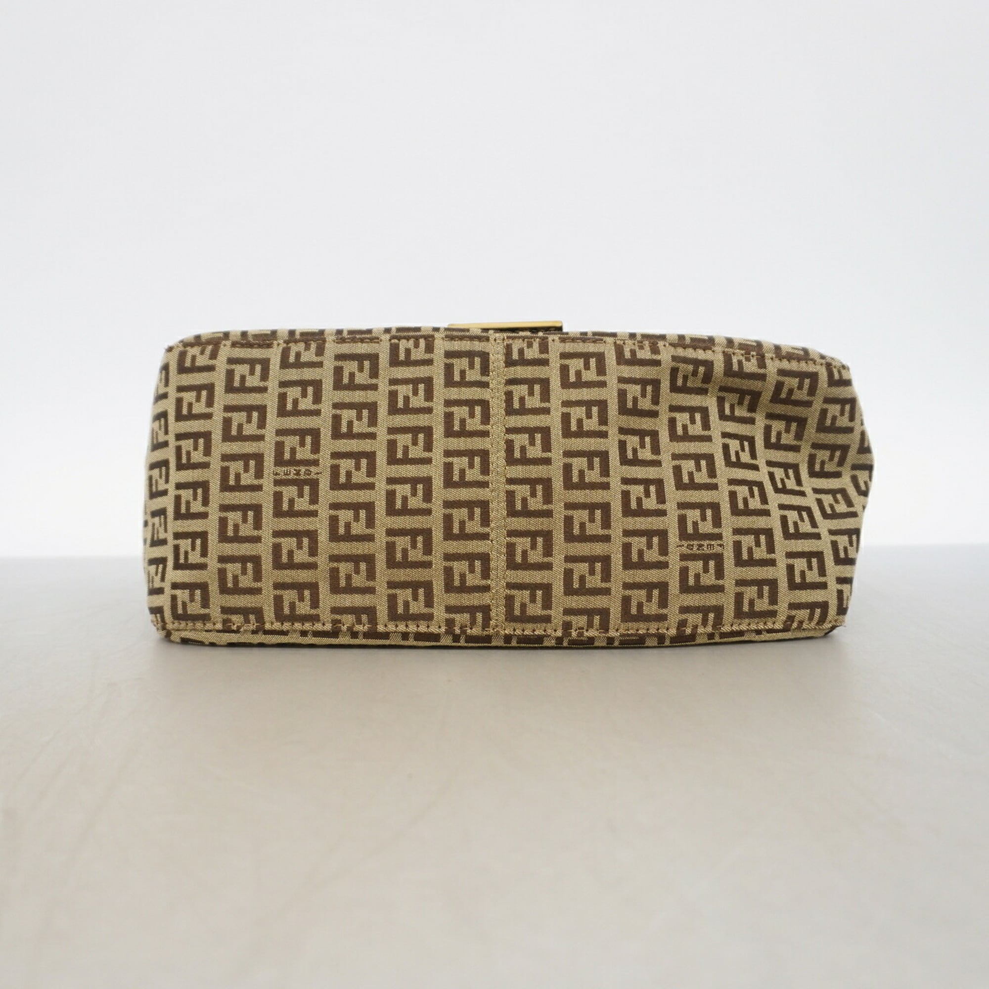 Fendi Beige Brown Nylon Canvas Handbag (Pre-Owned)