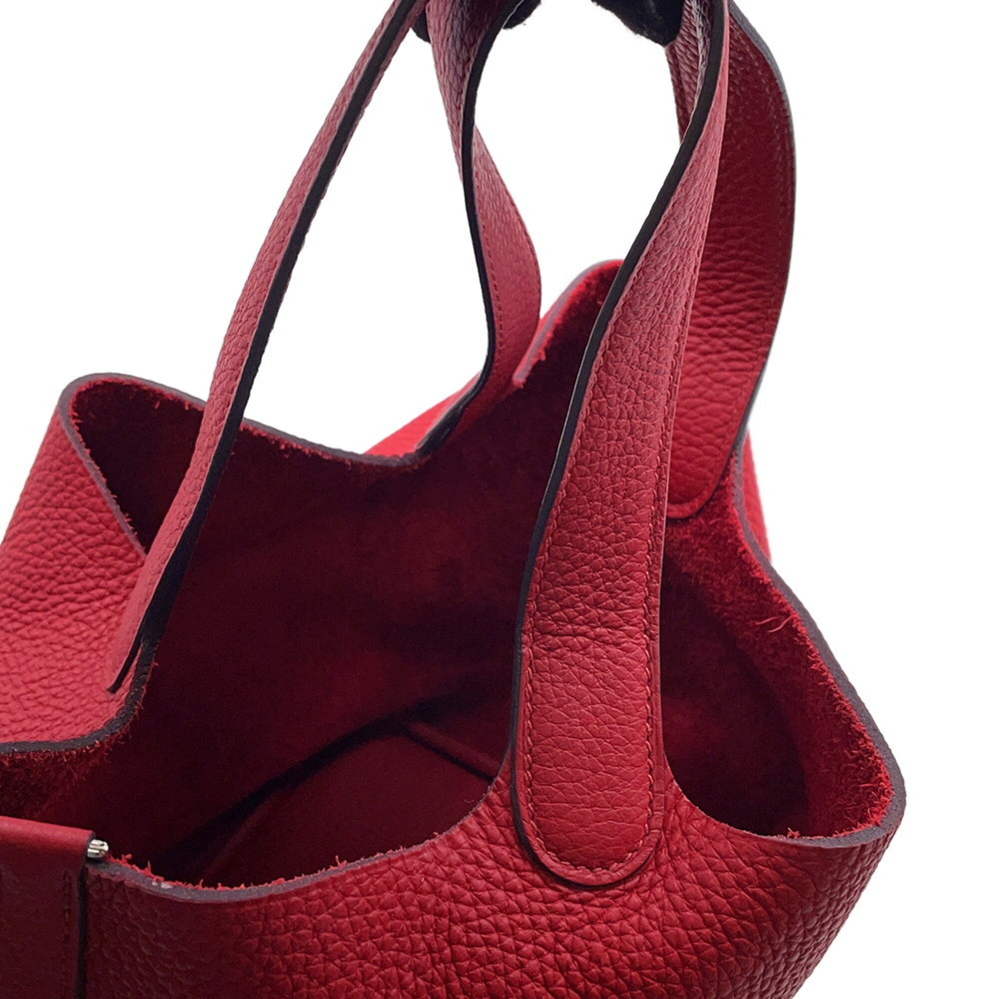 Hermes Picotin Rouge Casaque Taurillon Clemence Leather Handbag (Pre-Owned)