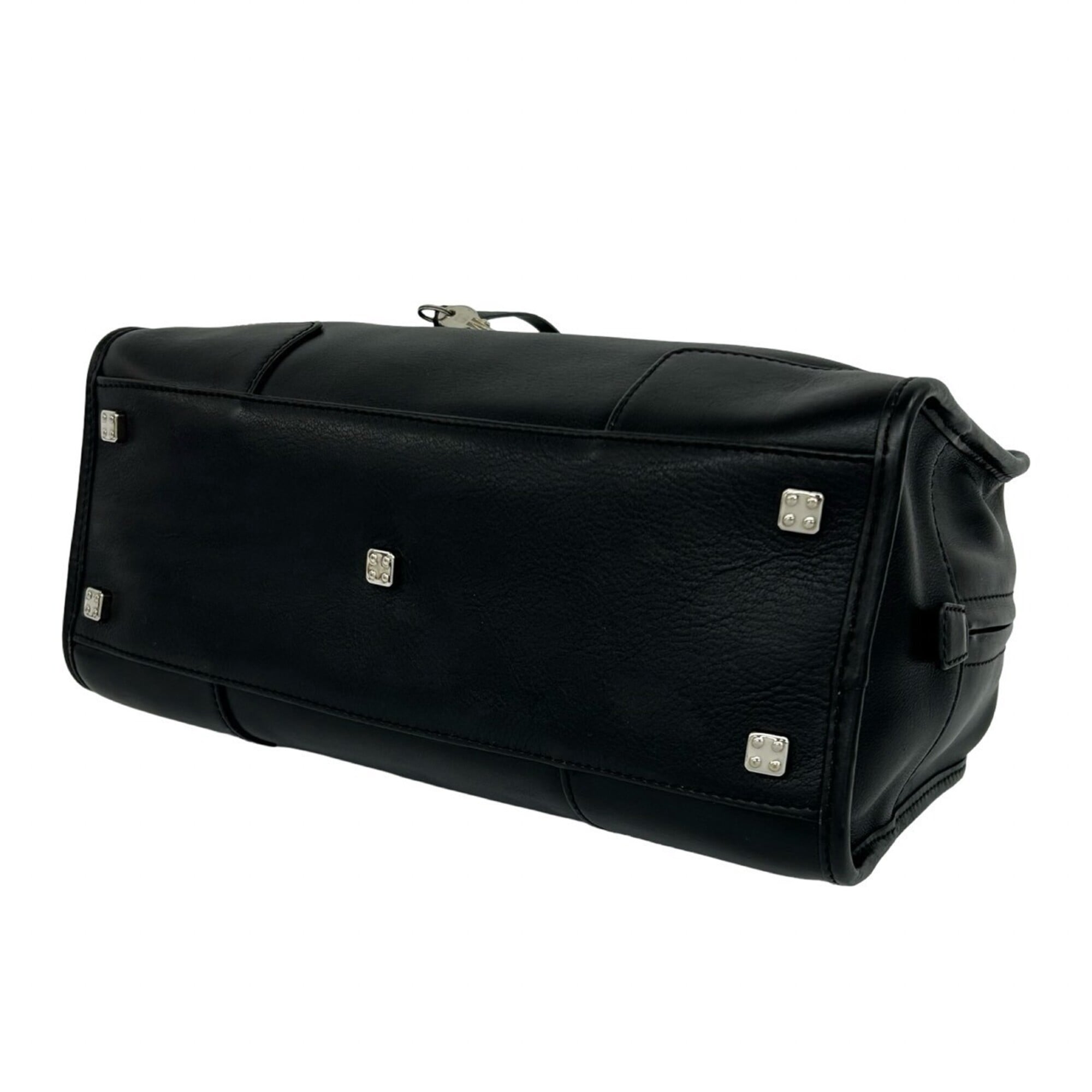 Loewe Black Leather Boston Bag Handbag Tote Bag (Pre-Owned)