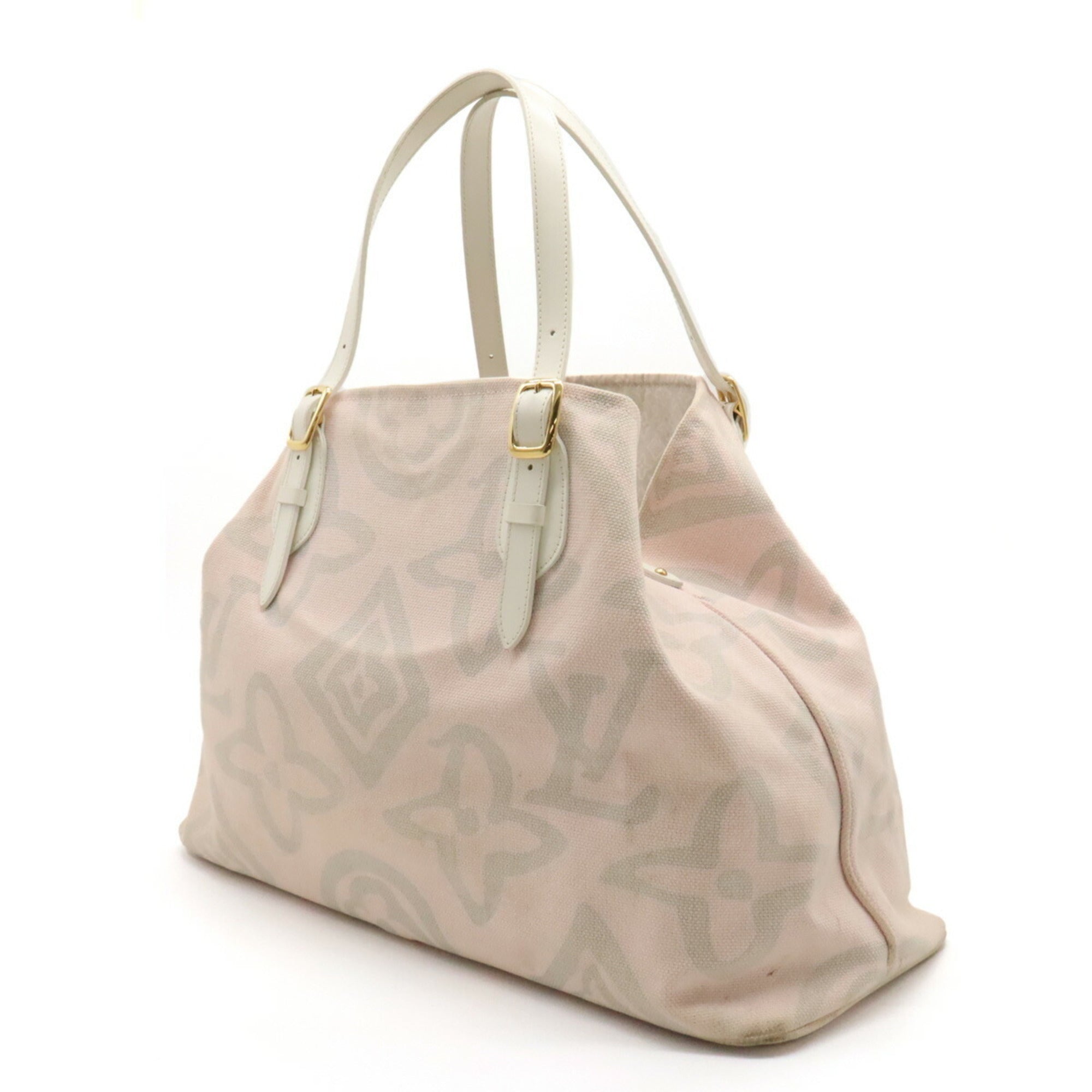 Louis Vuitton Rose Canvas Leather Shoulder Bag Tote Bag (Pre-Owned)