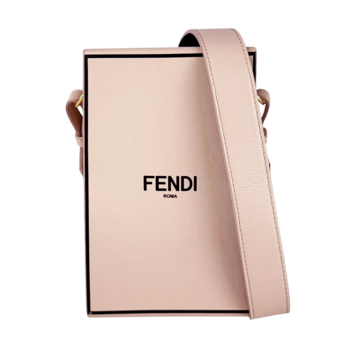 Fendi Pink Beige Leather Shoulder Bag (Pre-Owned)