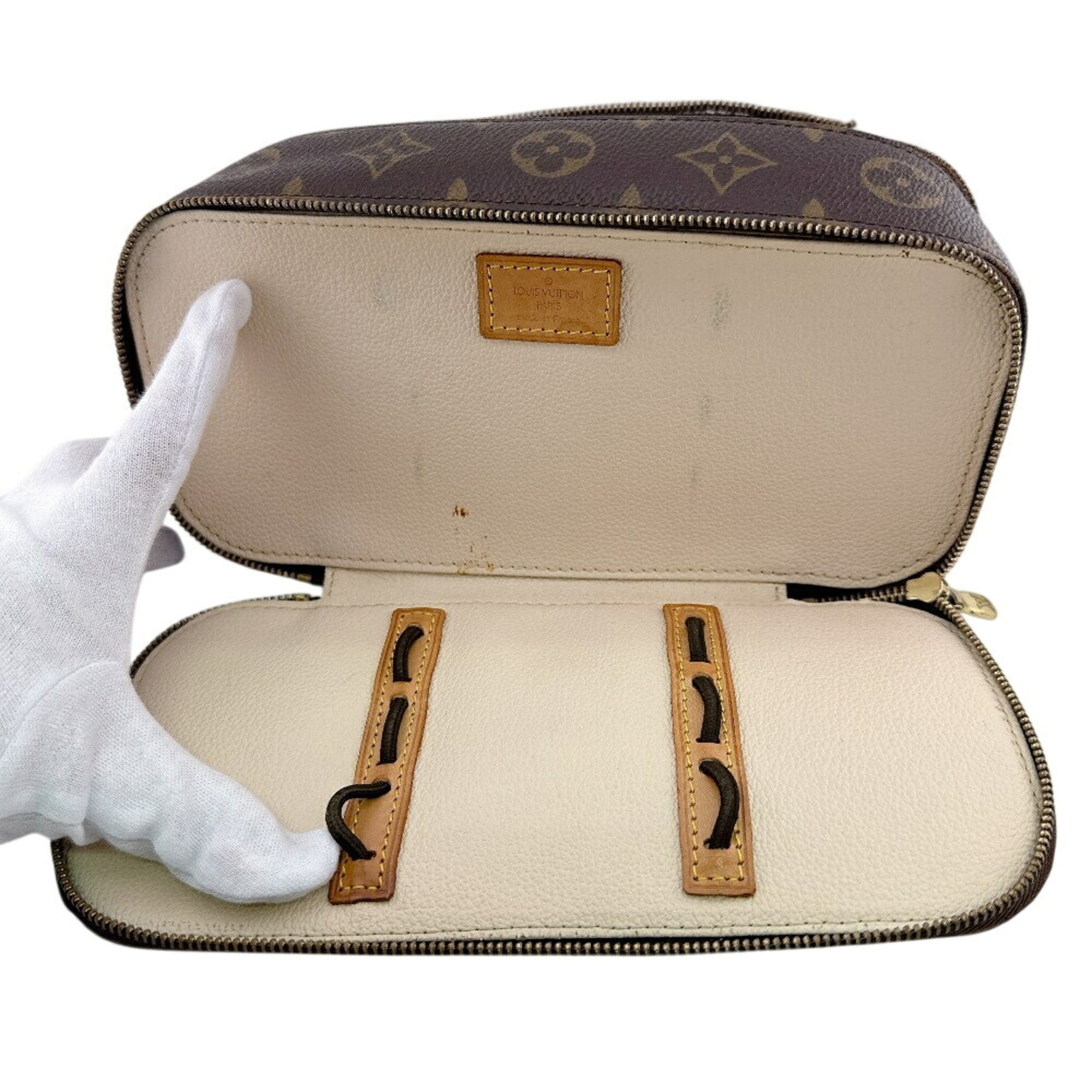 Louis Vuitton Monogram Brown Leather Pouch (Pre-Owned)