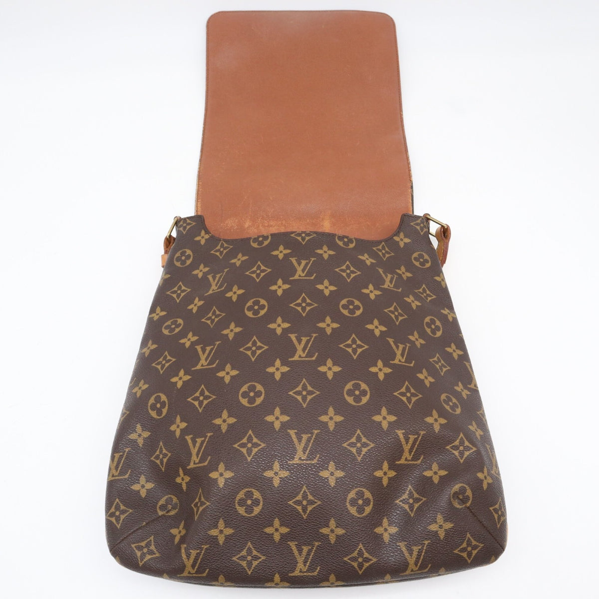 Louis Vuitton Beige Brown Monogram Coated Canvas Leather Shoulder Bag (Pre-Owned)