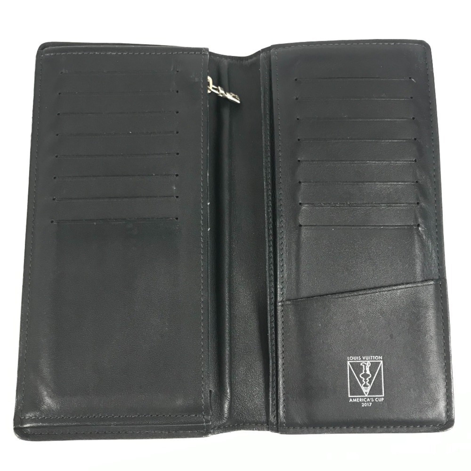 Louis Vuitton Blue Navy Red Color White Long Wallet (Bi-Fold) (Pre-Owned)
