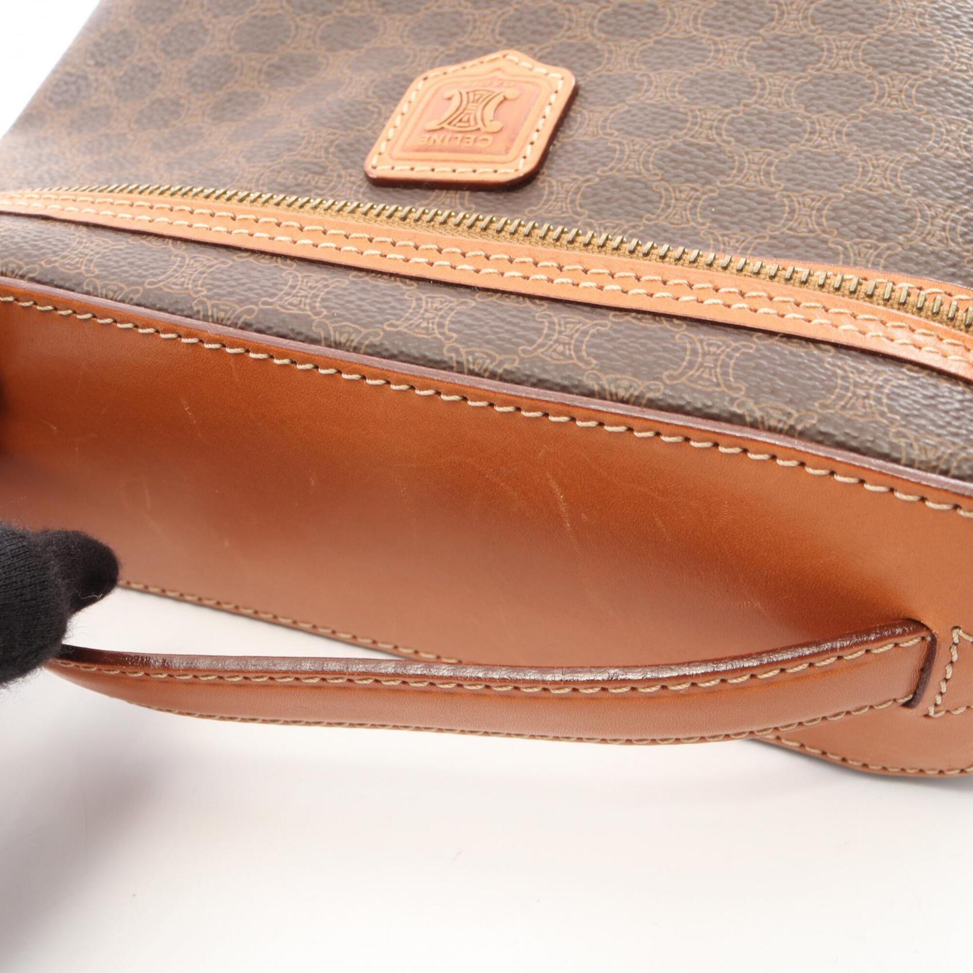 Celine Brown Coated Canvas Leather Handbag (Pre-Owned)