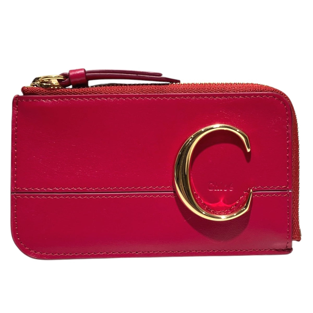Chloé Red Color Leather Coin Purse/Coin Case (Pre-Owned)