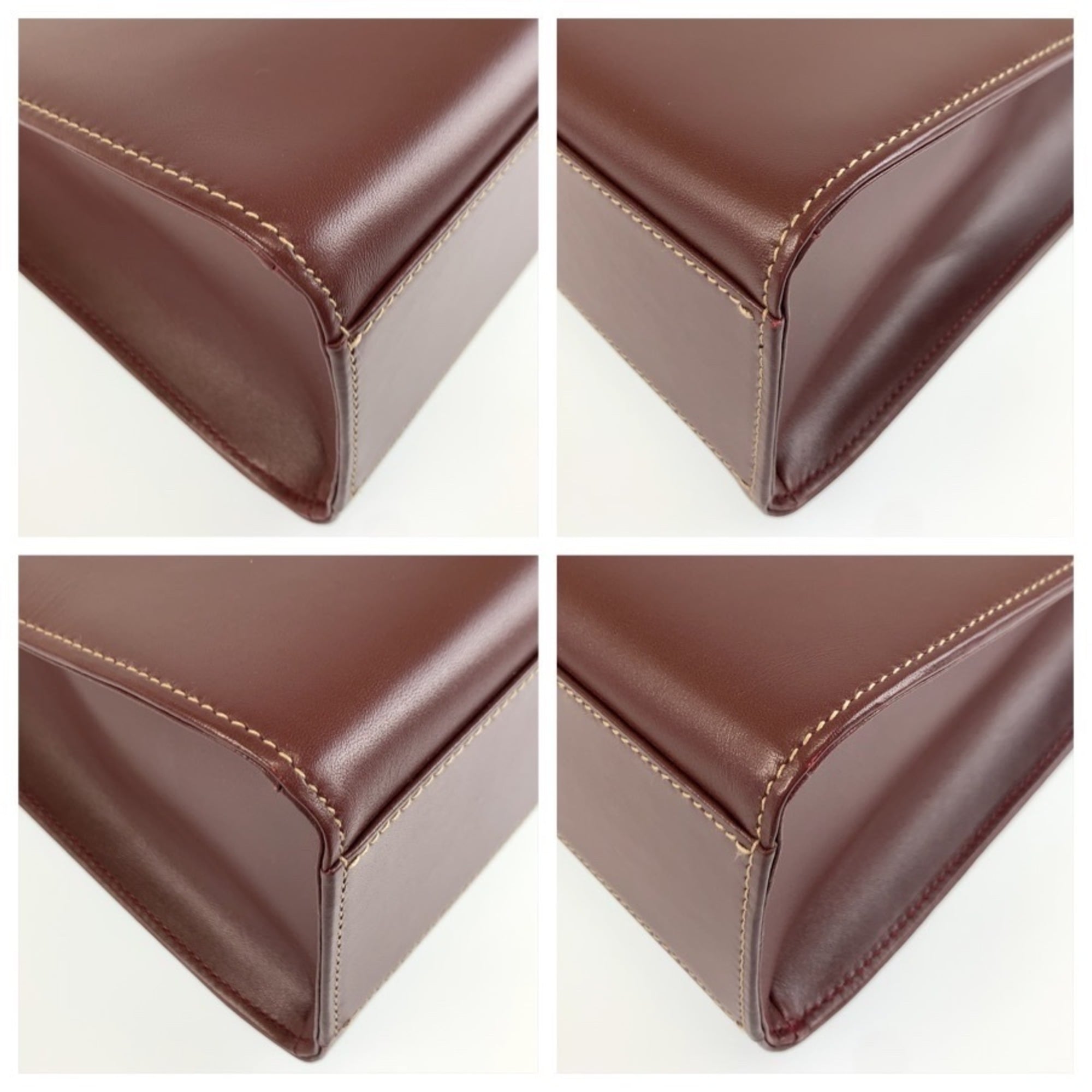 Cartier Bordeaux Leather Handbag (Pre-Owned)