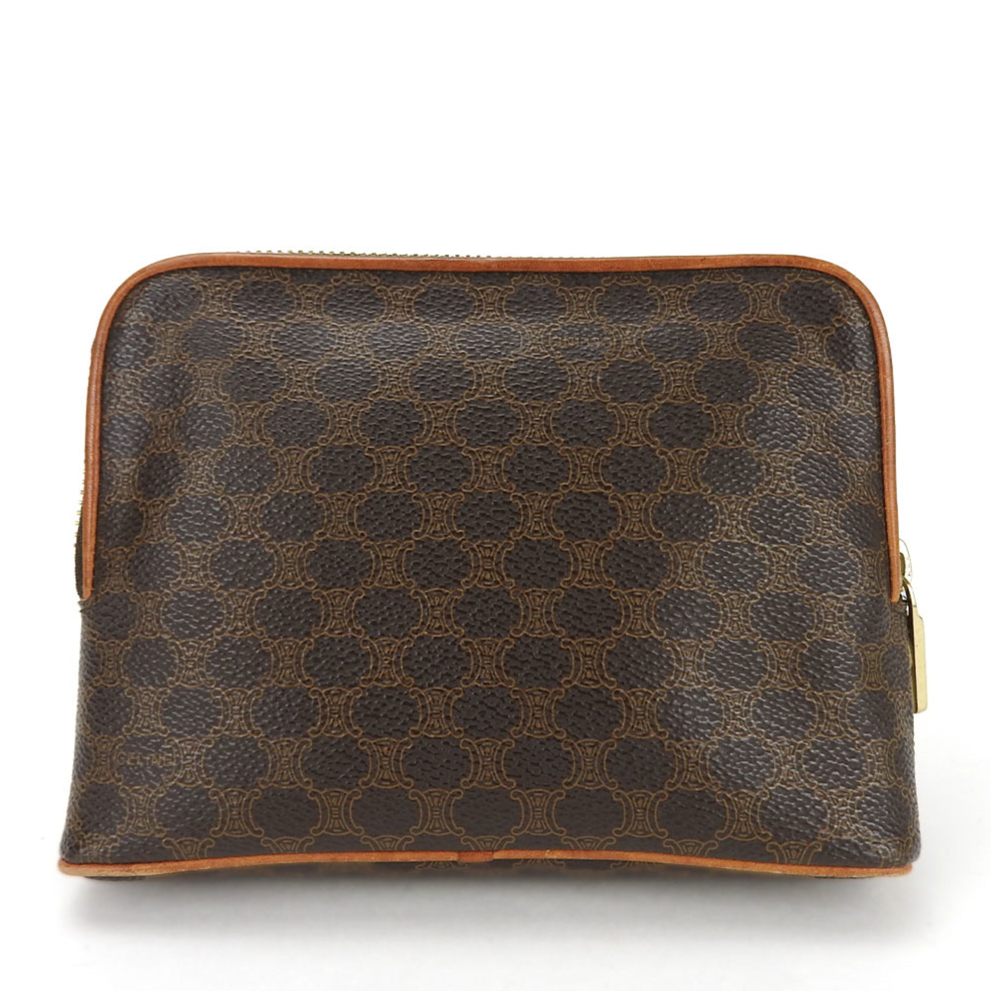 Celine Macadam Brown Pvc Leather Pouch (Pre-Owned)