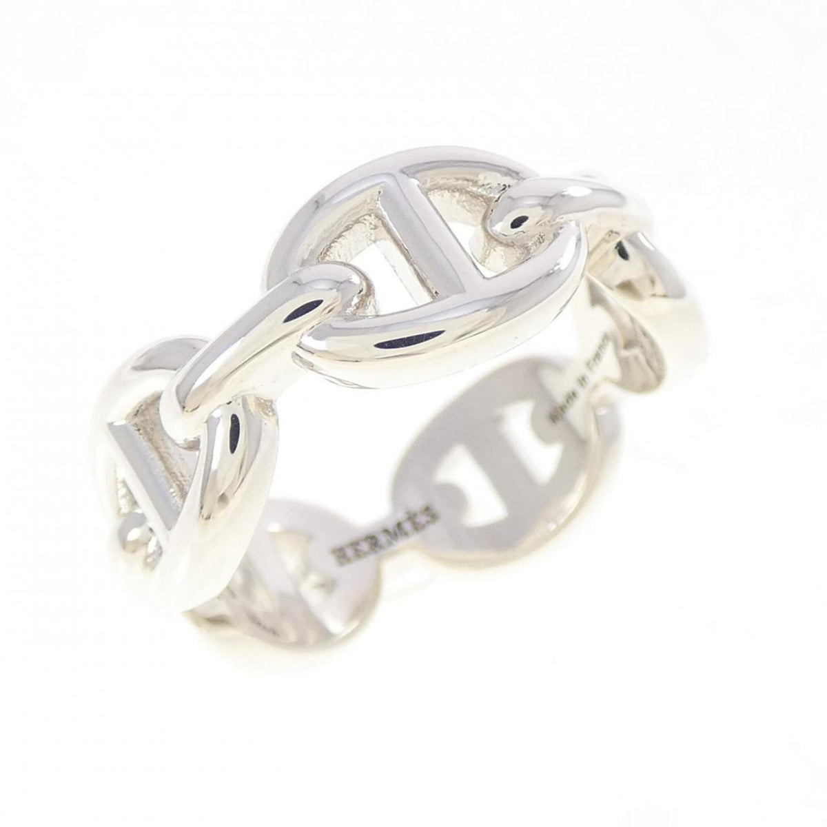 Hermes Silver 925 Band Ring (Pre-Owned)