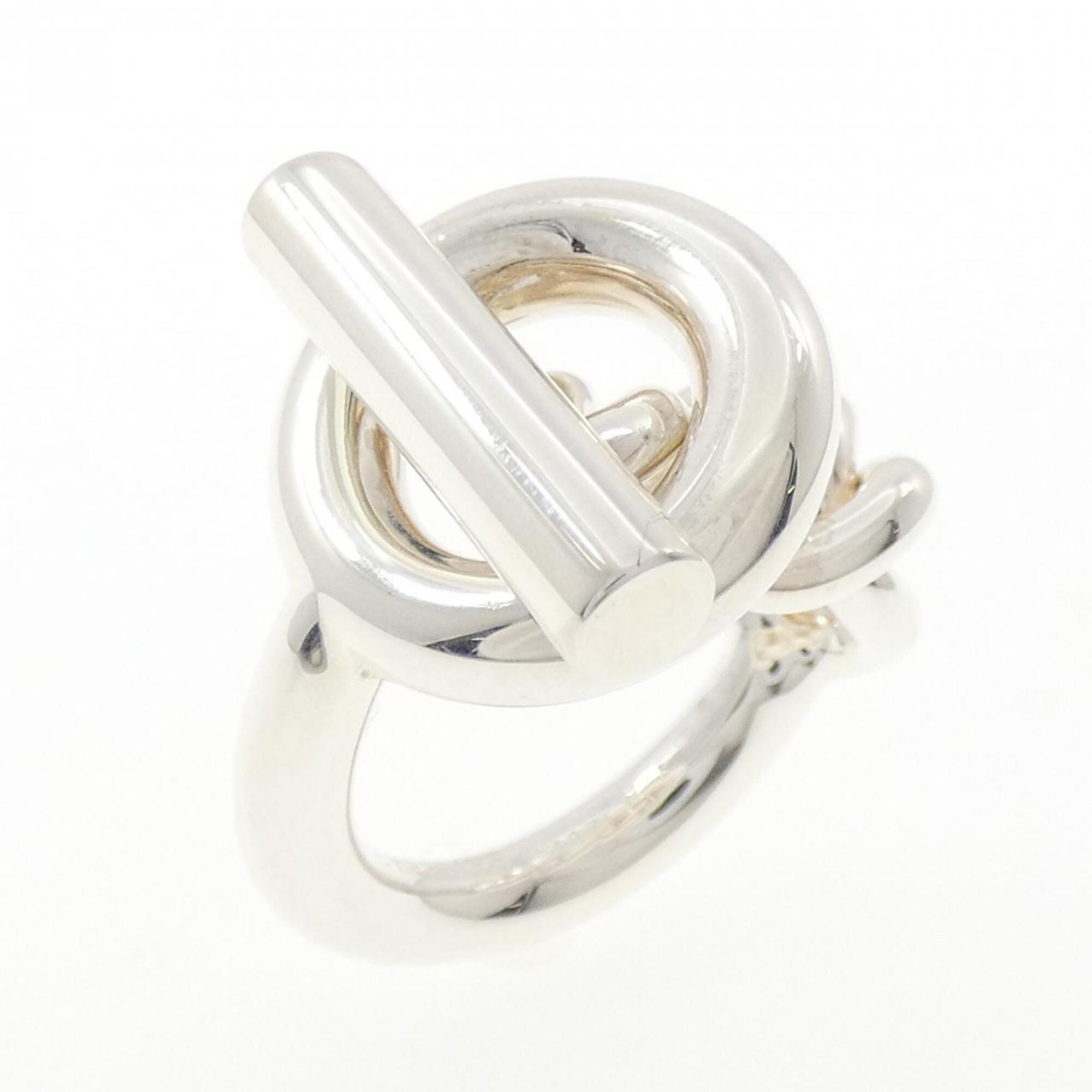 Hermes Silver 925 Band Ring (Pre-Owned)