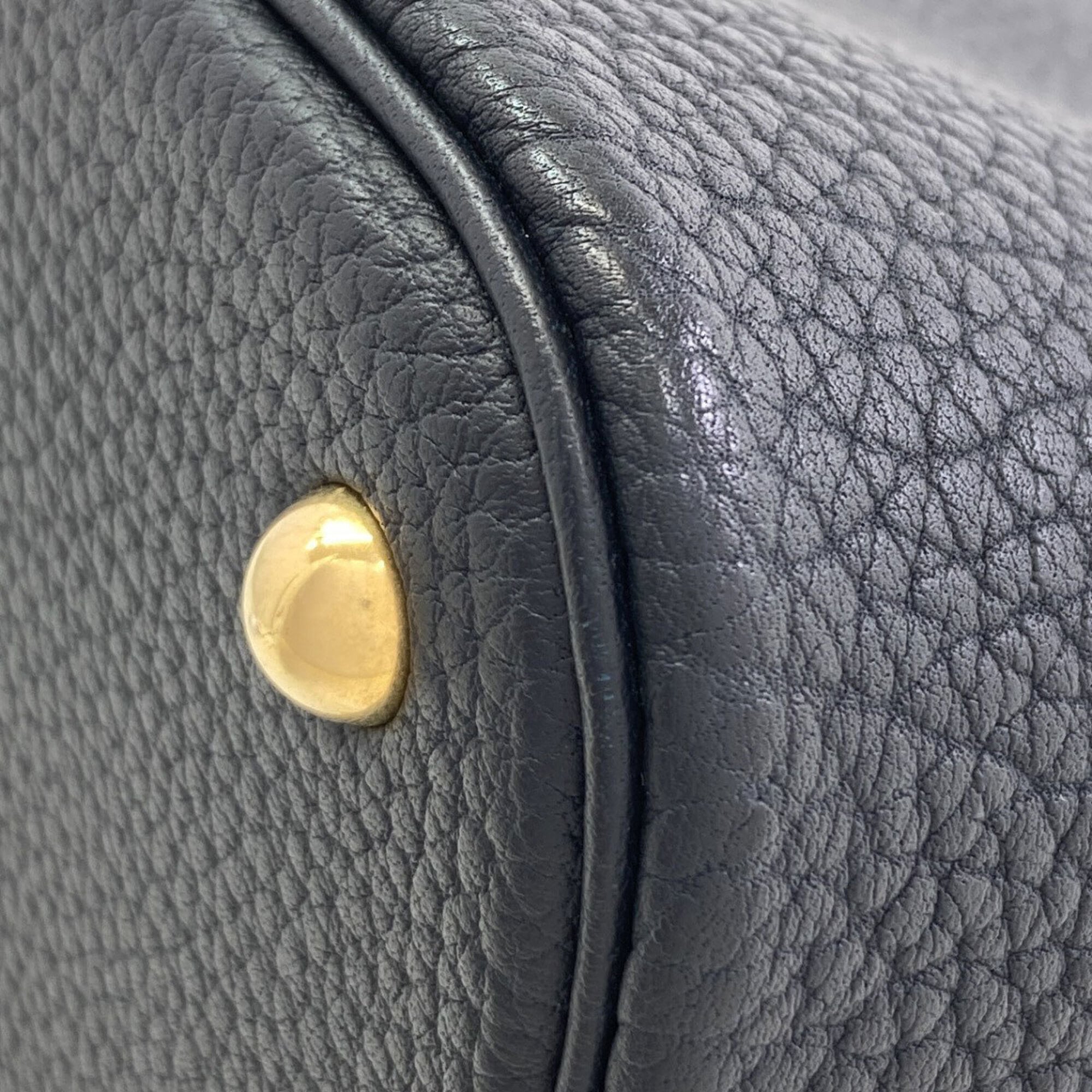Hermes Bolide Dark Navy Fjord Leather Handbag (Pre-Owned)