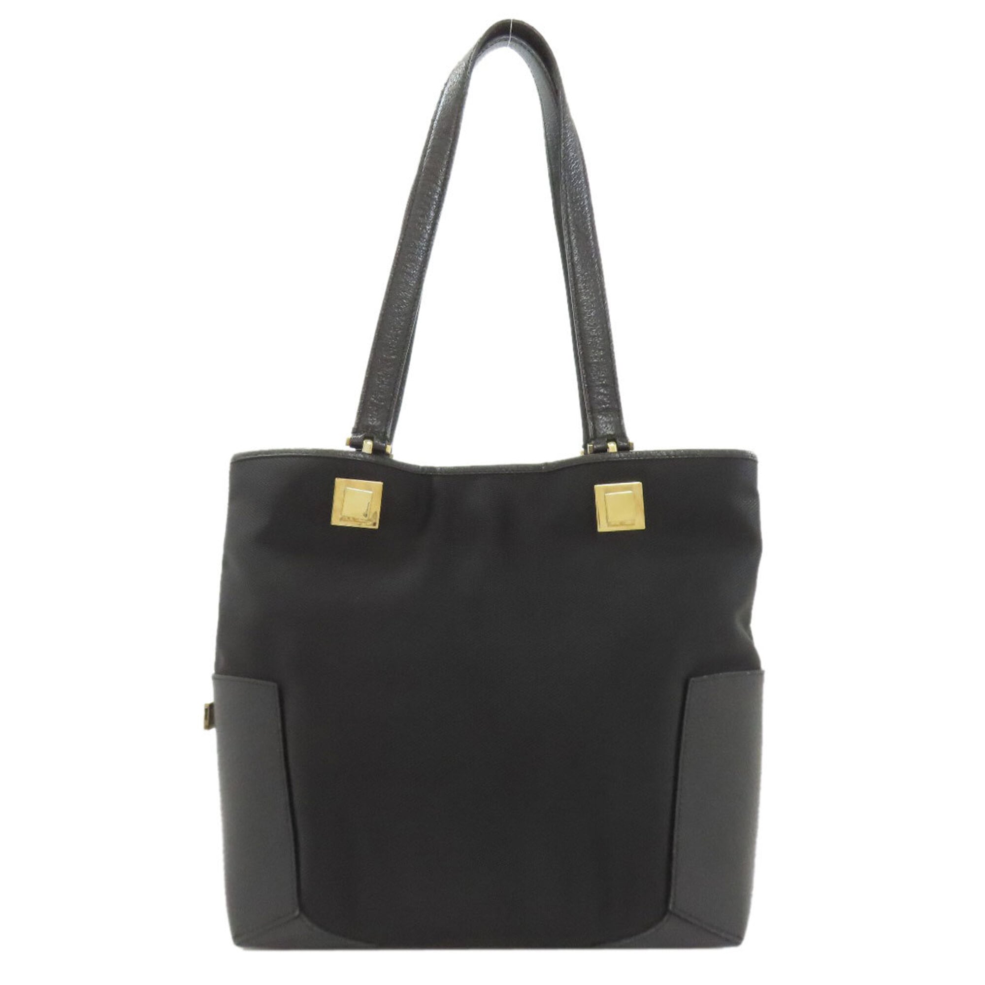 Salvatore Ferragamo Black Nylon Canvas Leather Handbag (Pre-Owned)