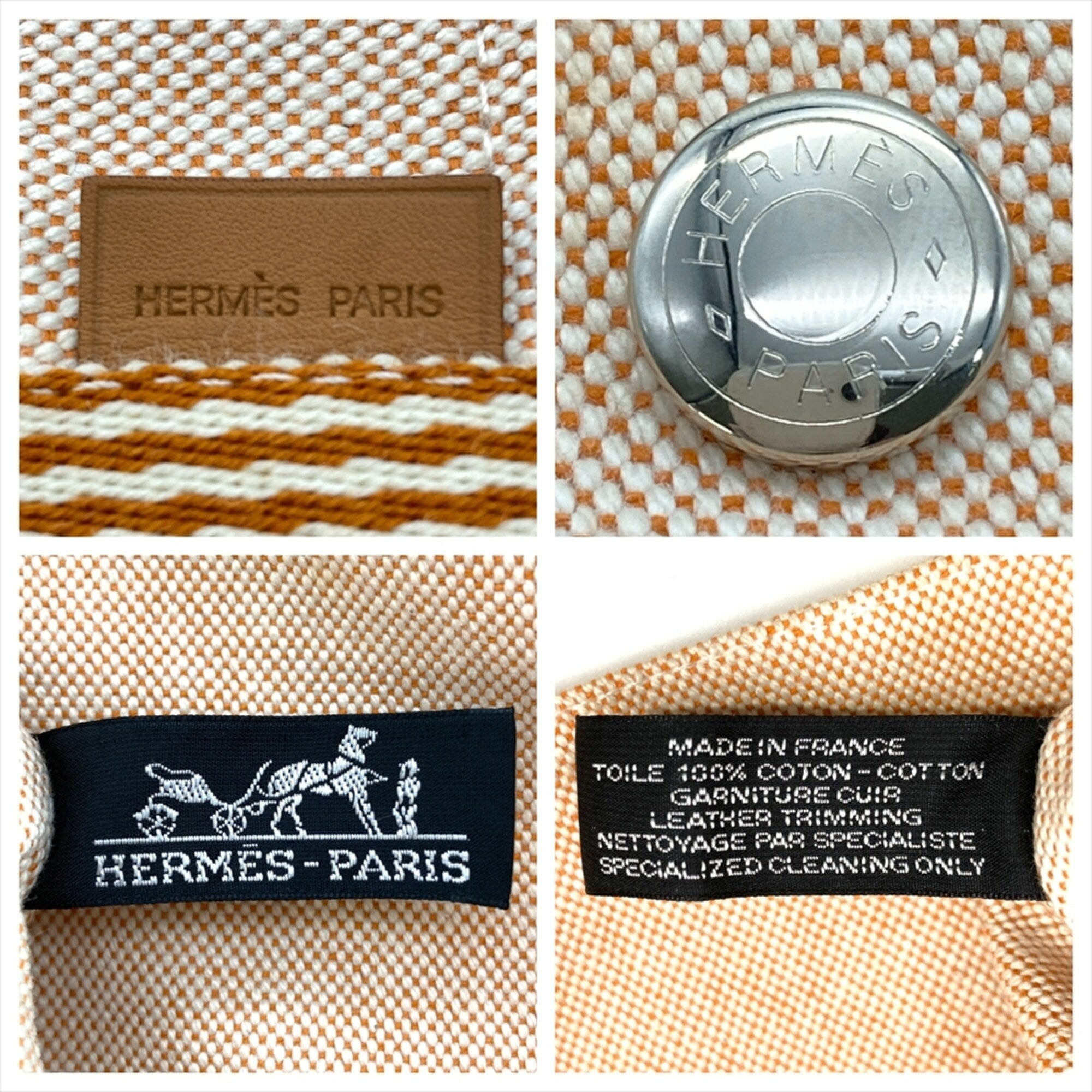 Hermes Fourre Tout Orange Canvas Tote Bag (Pre-Owned)