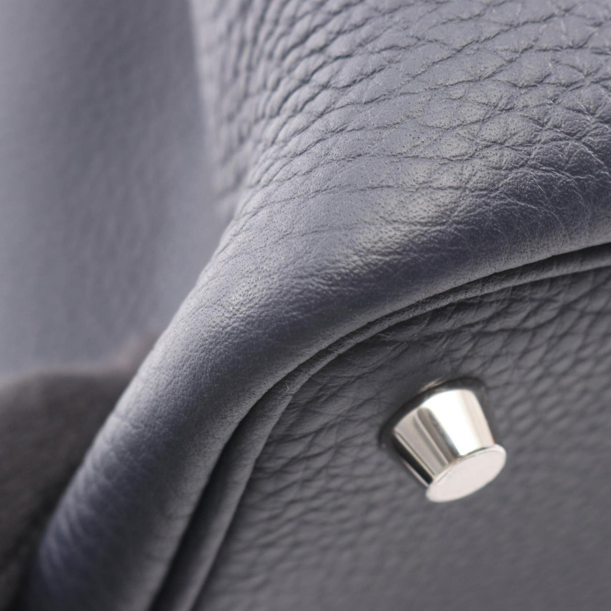 Hermes Navy Taurillon Clemence Leather Handbag (Pre-Owned)