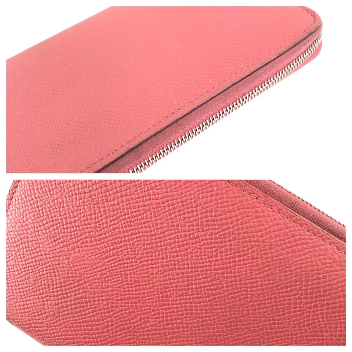 Hermes Pink Rose Azalee Epsom Leather Long Wallet (Bi-Fold) (Pre-Owned)