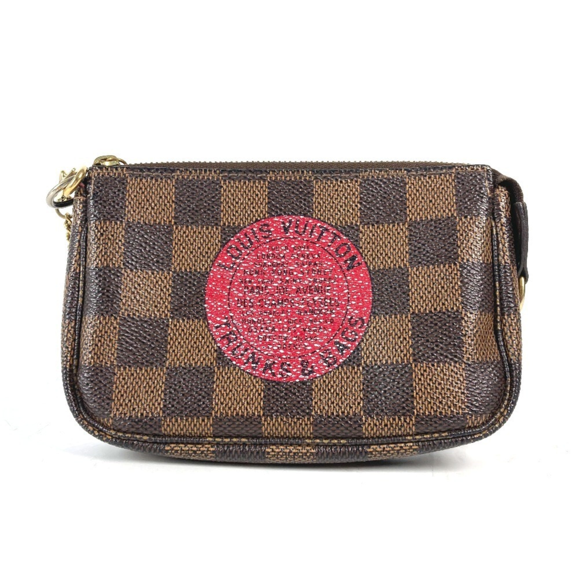 Louis Vuitton Brown Damier Canvas Ebene Galle Red Color Damier Canvas Handbag Pochette (Pre-Owned)