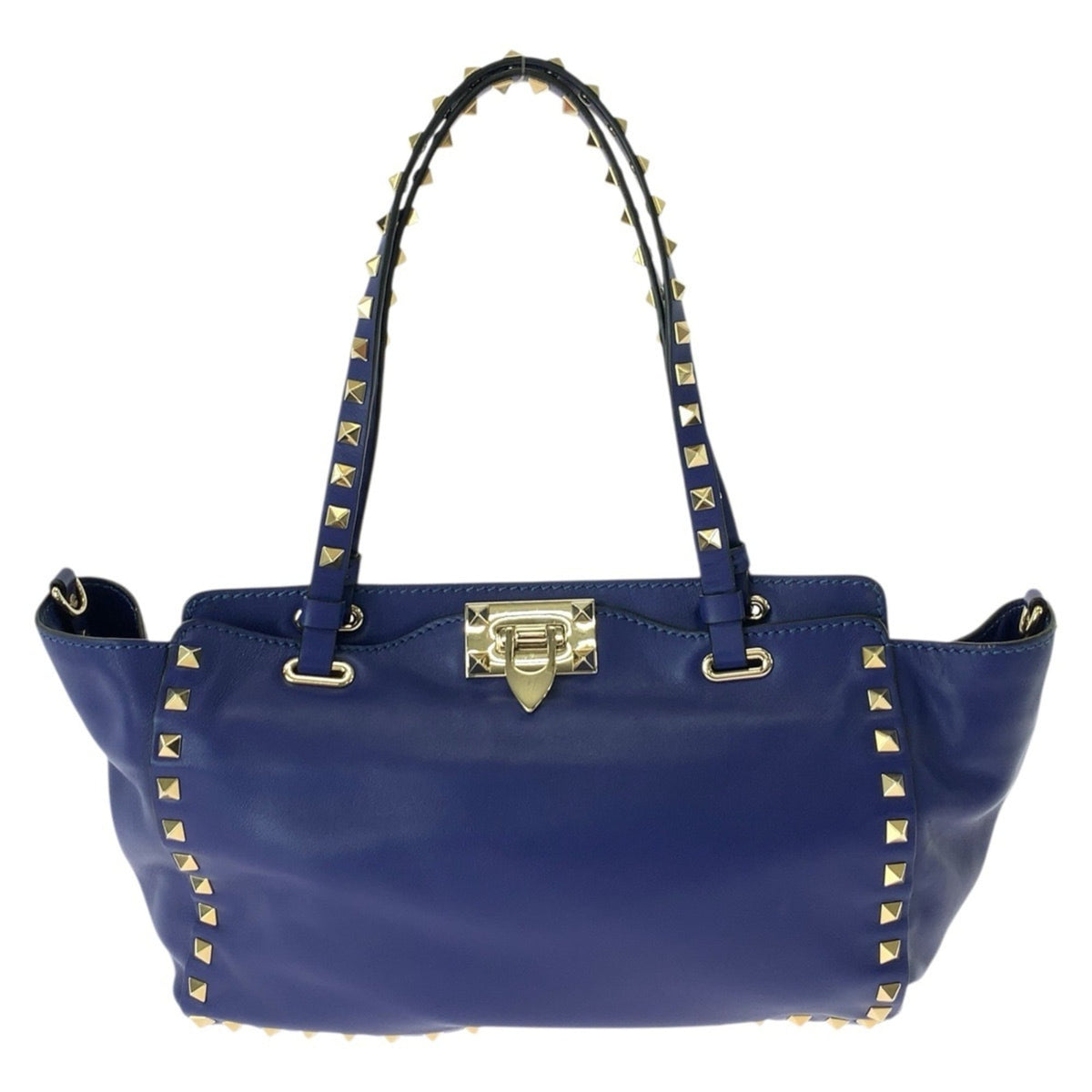 Valentino Blue Leather Shoulder Bag Tote Bag (Pre-Owned)