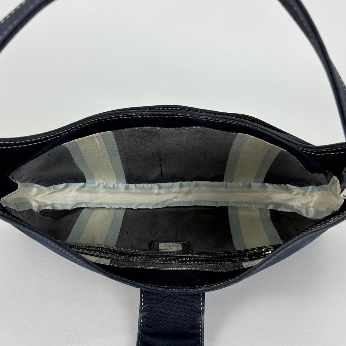 Fendi Navy Canvas Shoulder Bag (Pre-Owned)