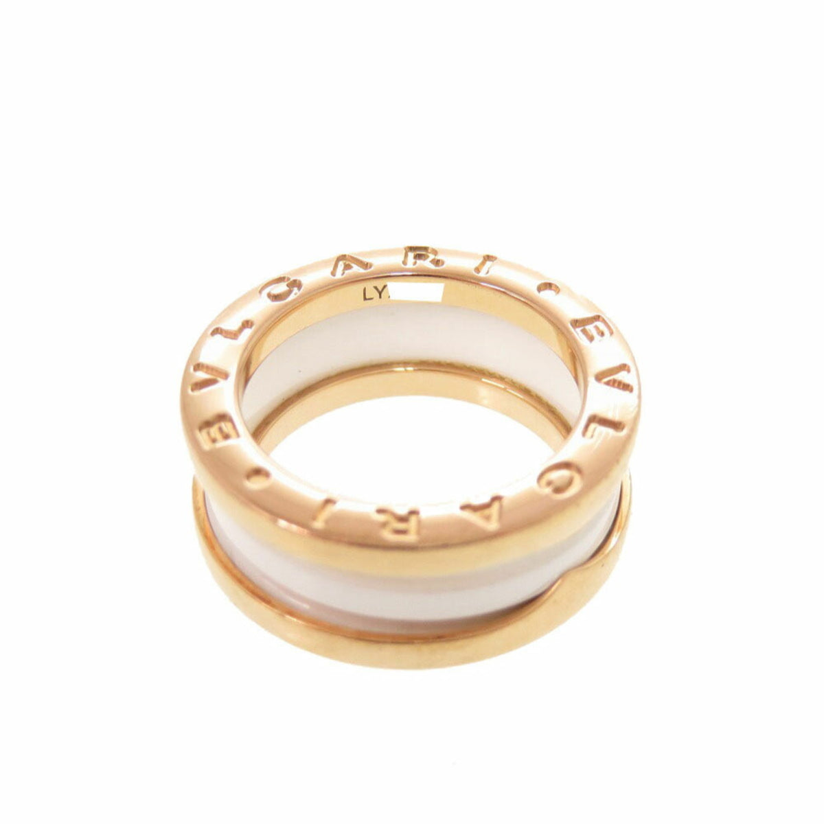 Bvlgari Pink Gold White Pink Gold (18K) Ceramic Band Ring (Pre-Owned)