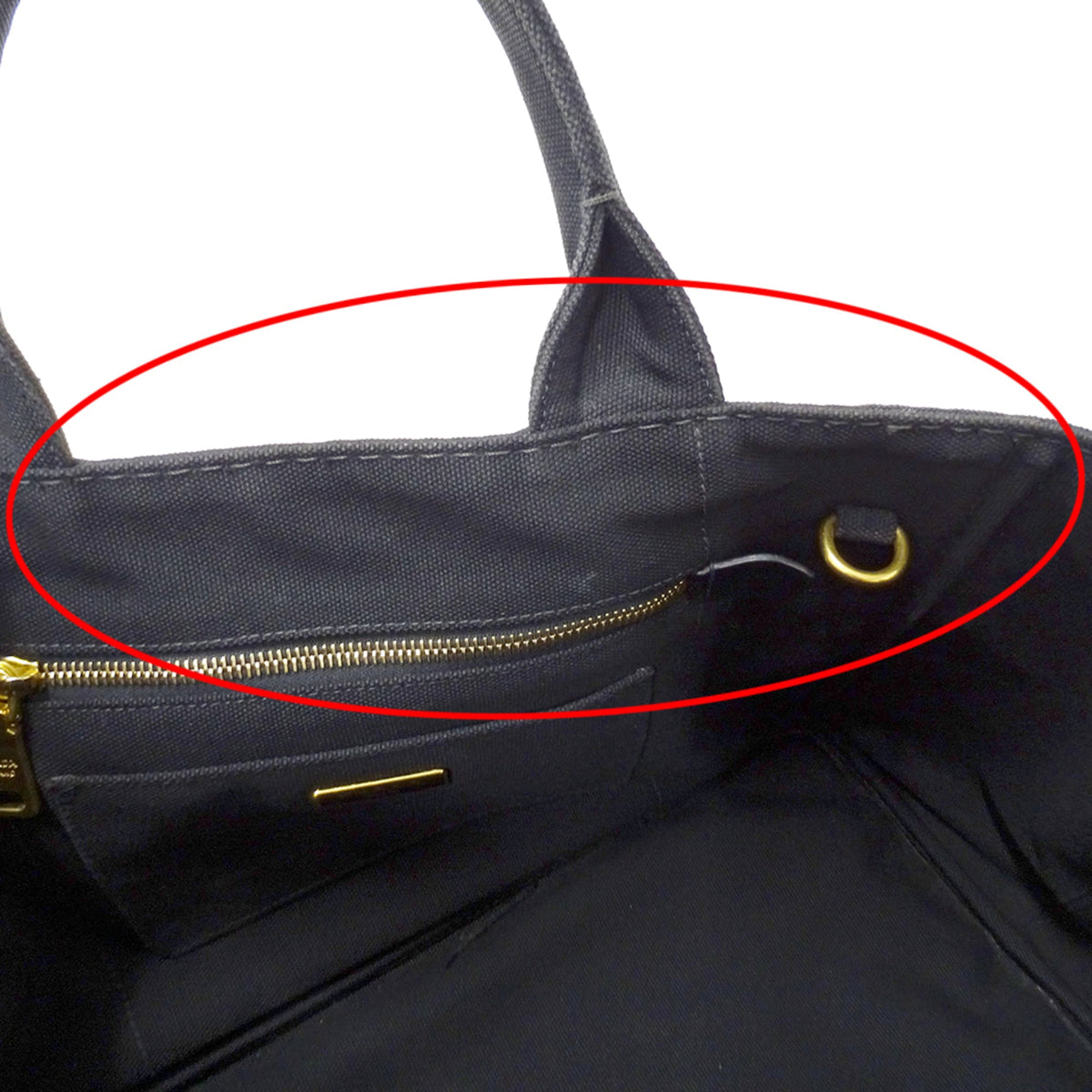 Prada Canapa Black Canvas Handbag Shoulder Bag Tote Bag (Pre-Owned)