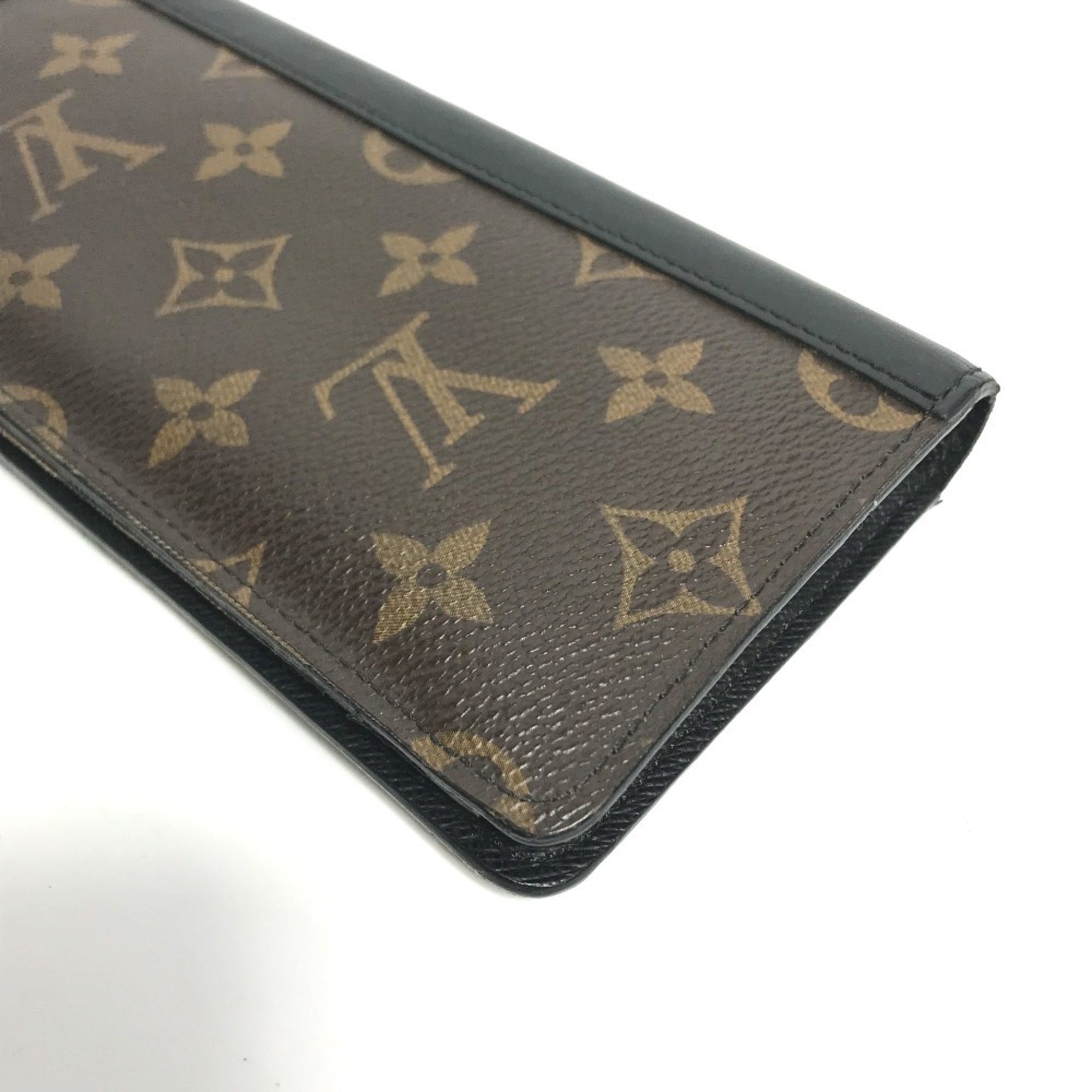 Louis Vuitton Monogram Macassar Black Brown Monogram Monogram Long Wallet (Bi-Fold) (Pre-Owned)