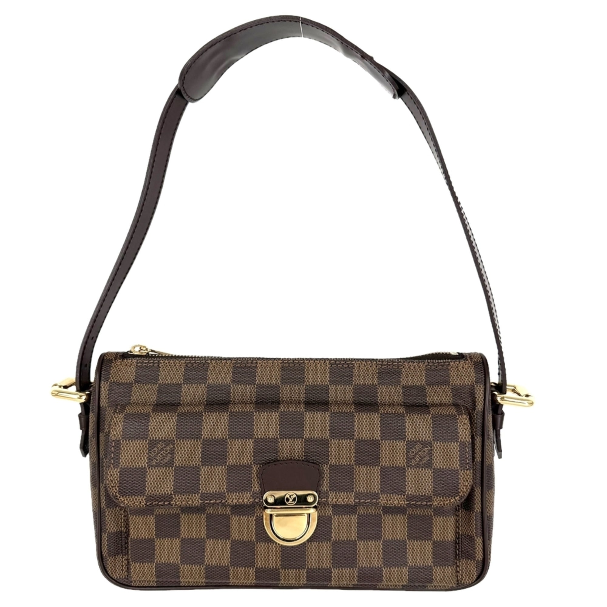 Louis Vuitton Brown White Damier Canvas Handbag Shoulder Bag (Pre-Owned)