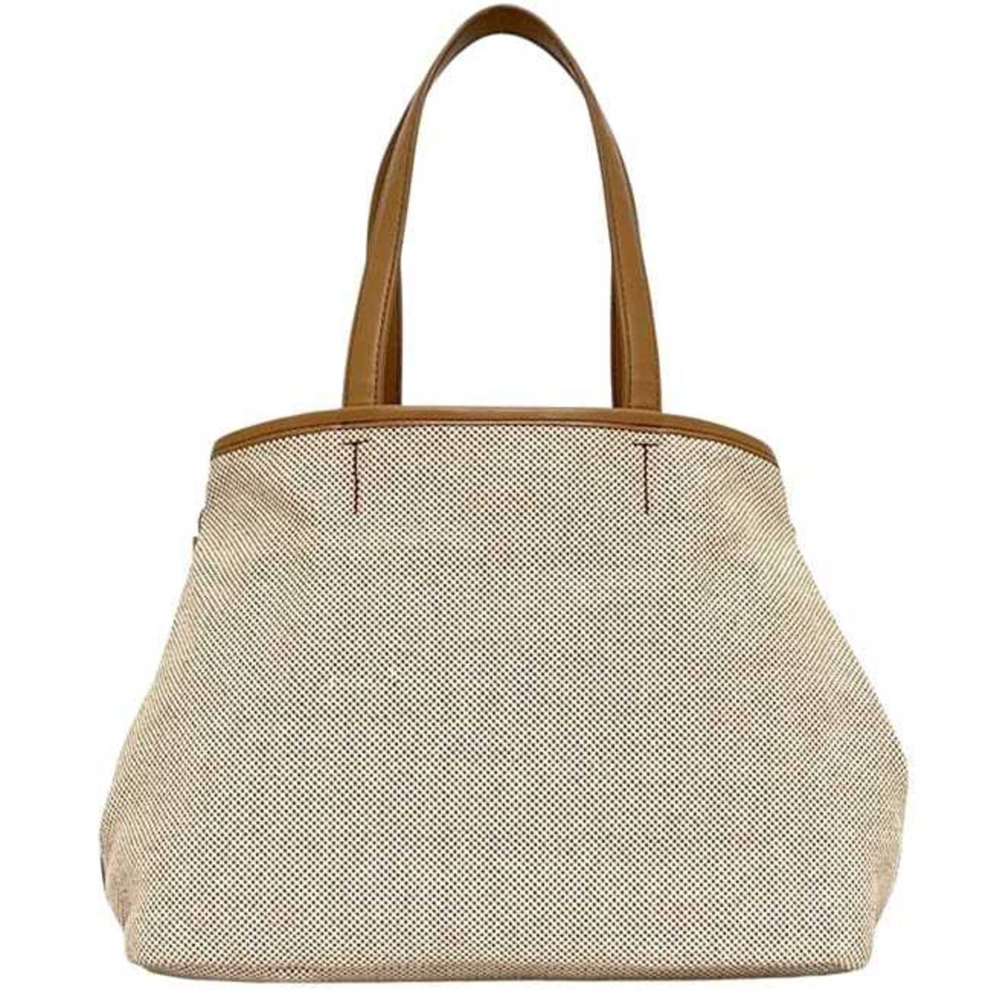 Tory Burch Beige Canvas Tote Bag (Pre-Owned)