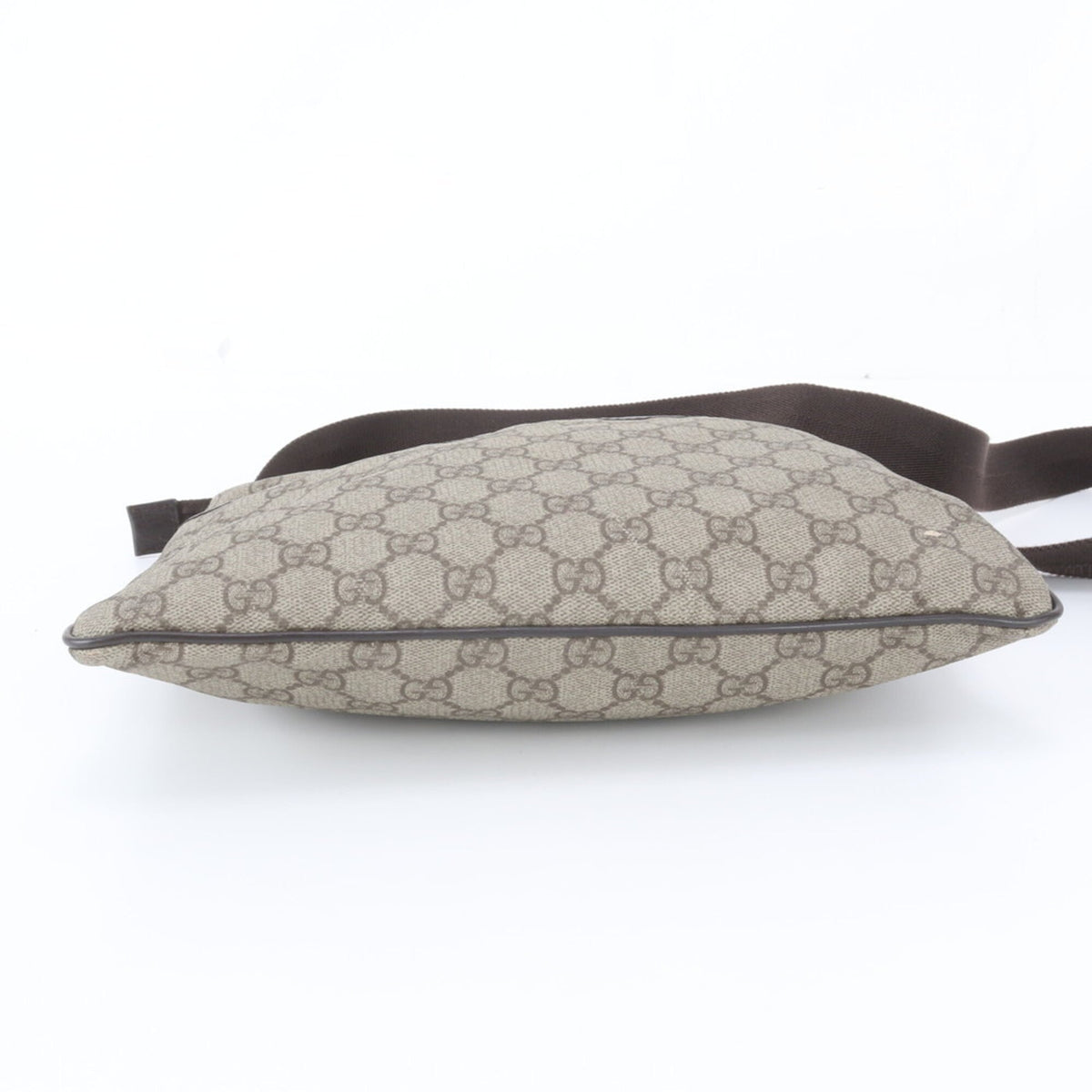 Gucci Brown Leather Coated Canvas Messenger Bag Shoulder Bag (Pre-Owned)