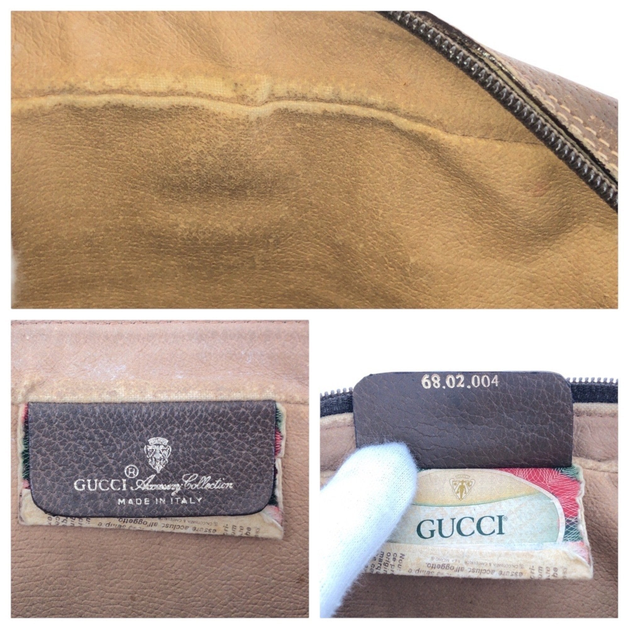 Gucci Beige Brown Gg Supreme Leather Shoulder Bag (Pre-Owned)