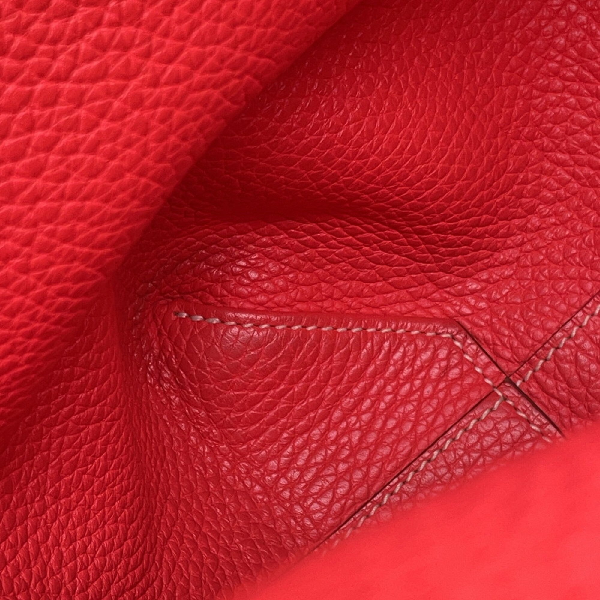 Hermes Bougainvillier Rouge Casaque Taurillon Clemence Leather Tote Bag (Pre-Owned)