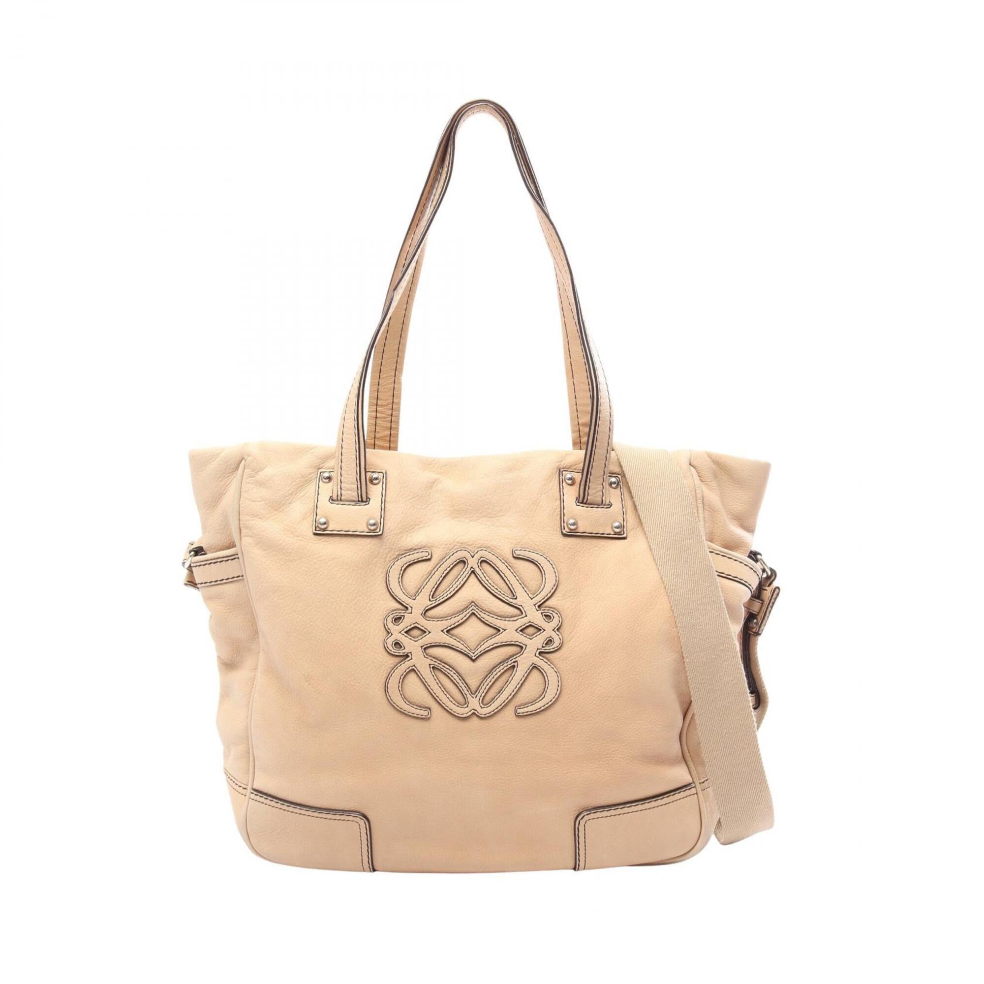 Loewe Beige Leather Handbag Tote Bag (Pre-Owned)