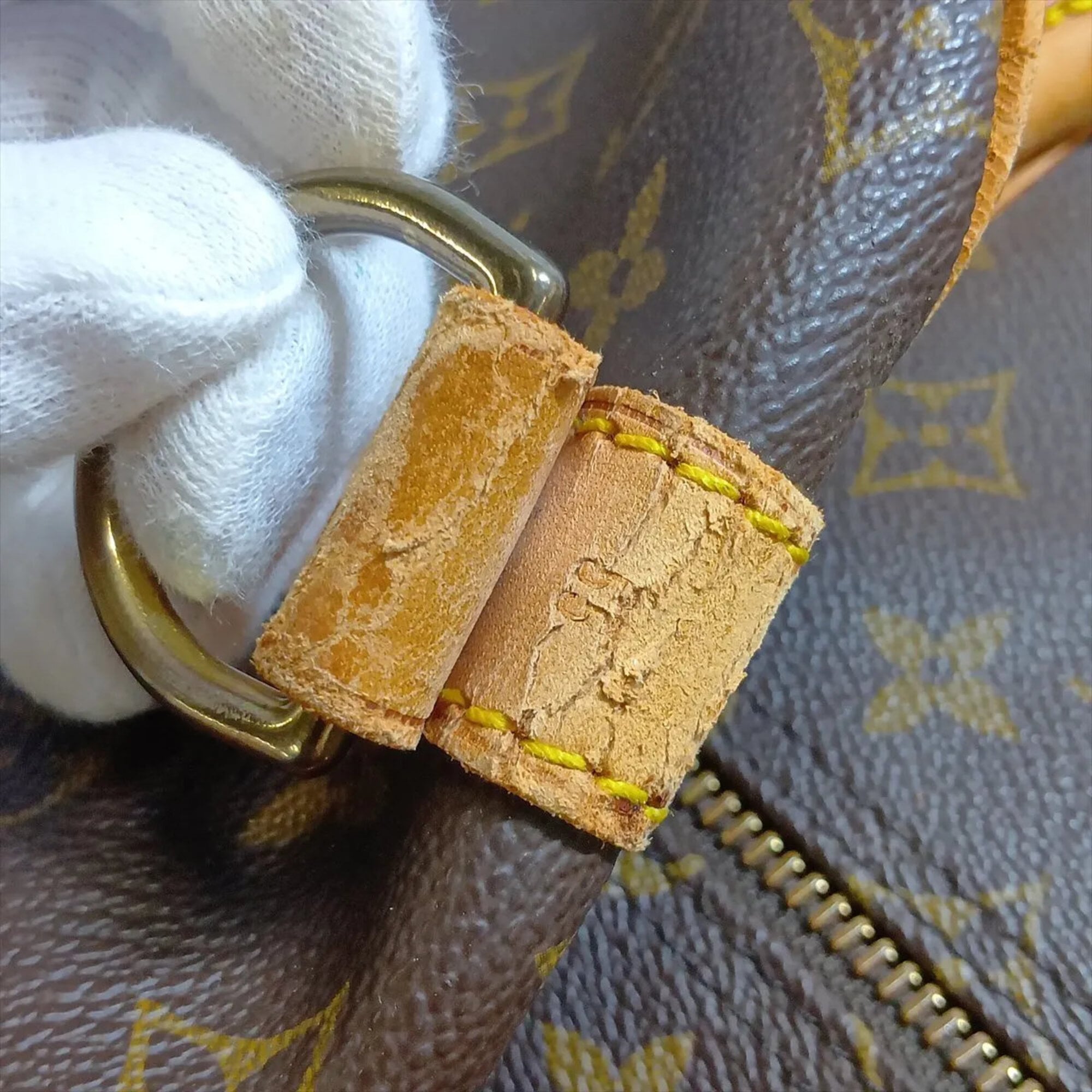 Louis Vuitton Brown Leather Coated Canvas Boston Bag Tote Bag (Pre-Owned)