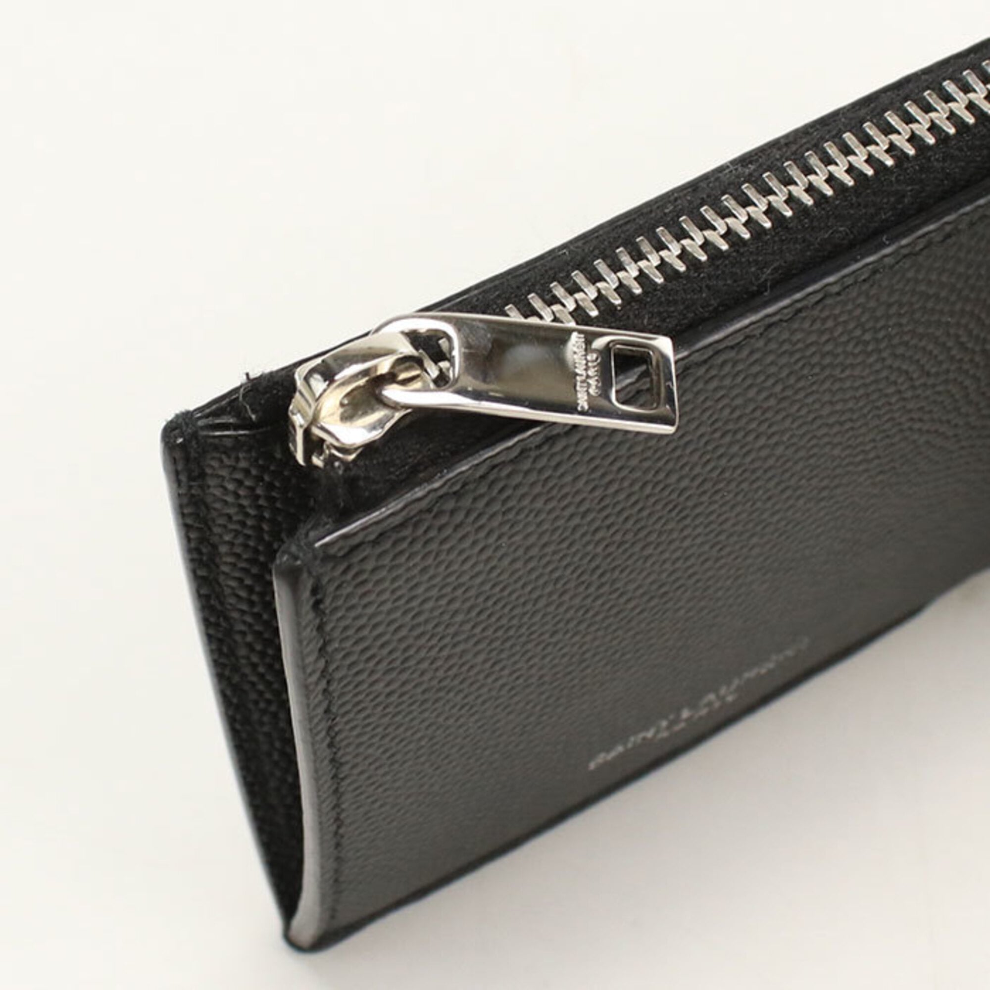Saint Laurent Black Leather Coin Purse/Coin Case (Pre-Owned)