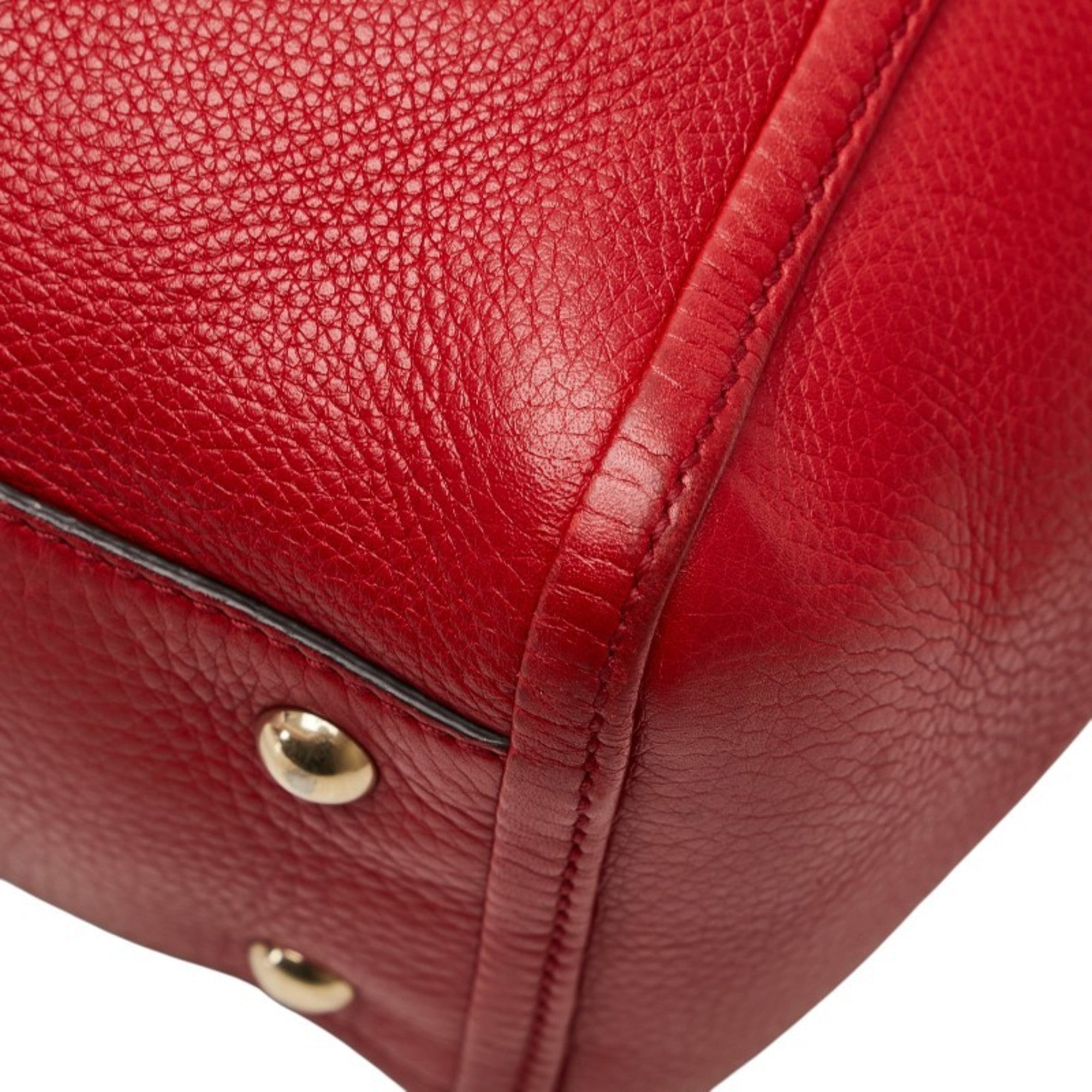 Gucci Soho Red Color Leather Handbag Shoulder Bag (Pre-Owned)