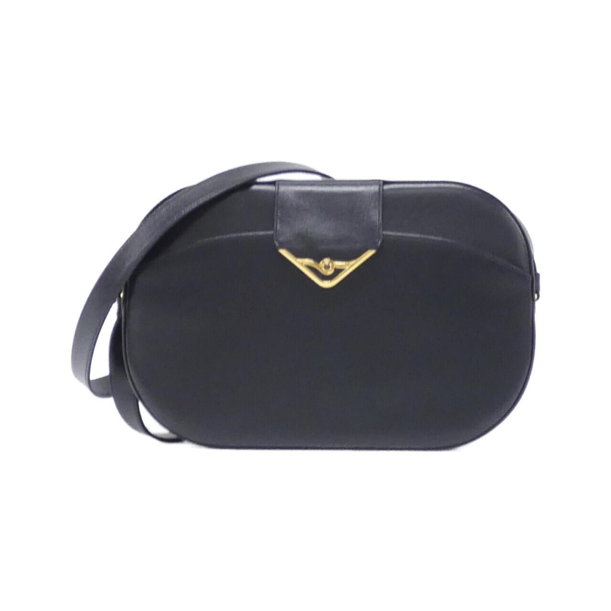 Cartier Navy Leather Shoulder Bag (Pre-Owned)