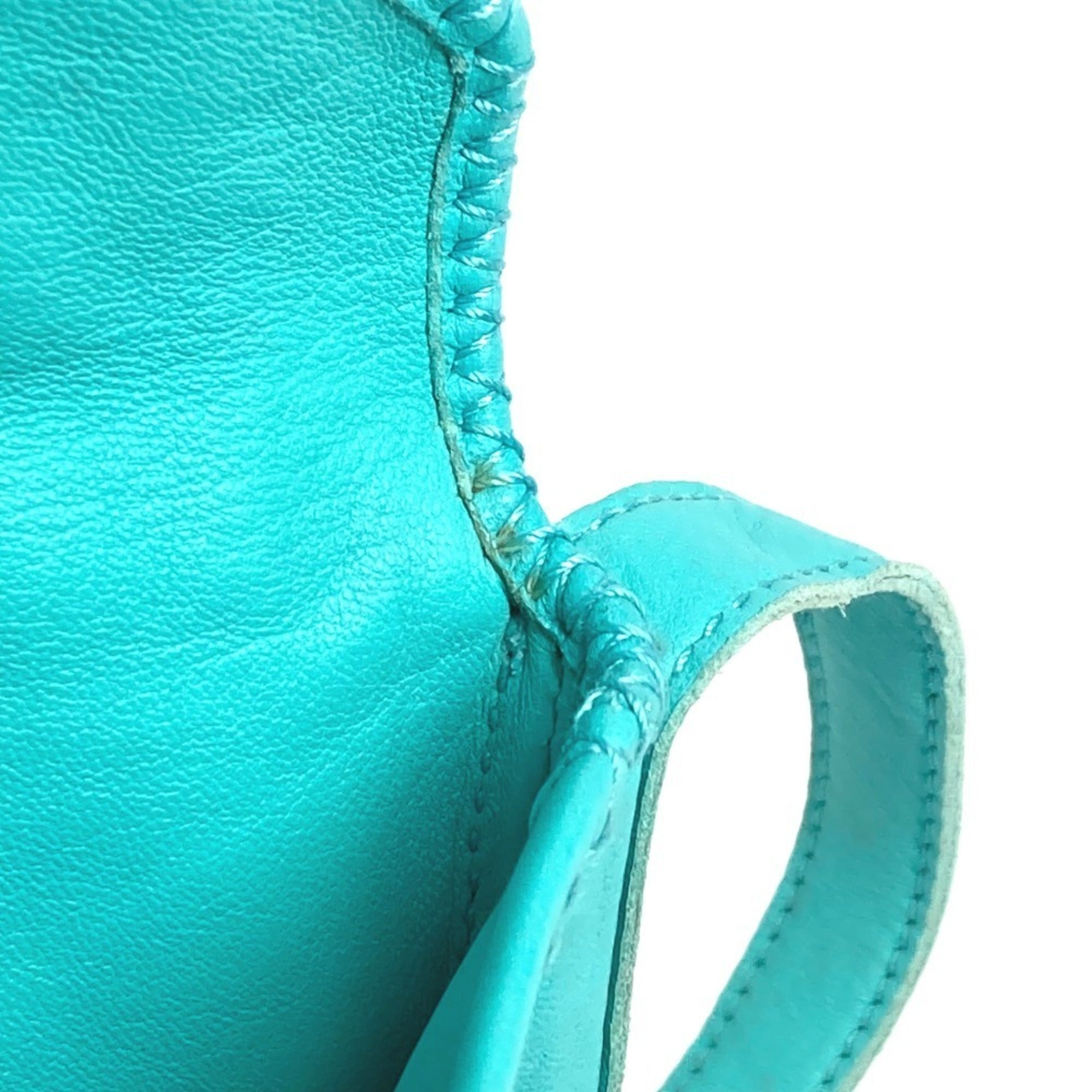 Hermes Turquoise Leather Pochette Shoulder Bag (Pre-Owned)