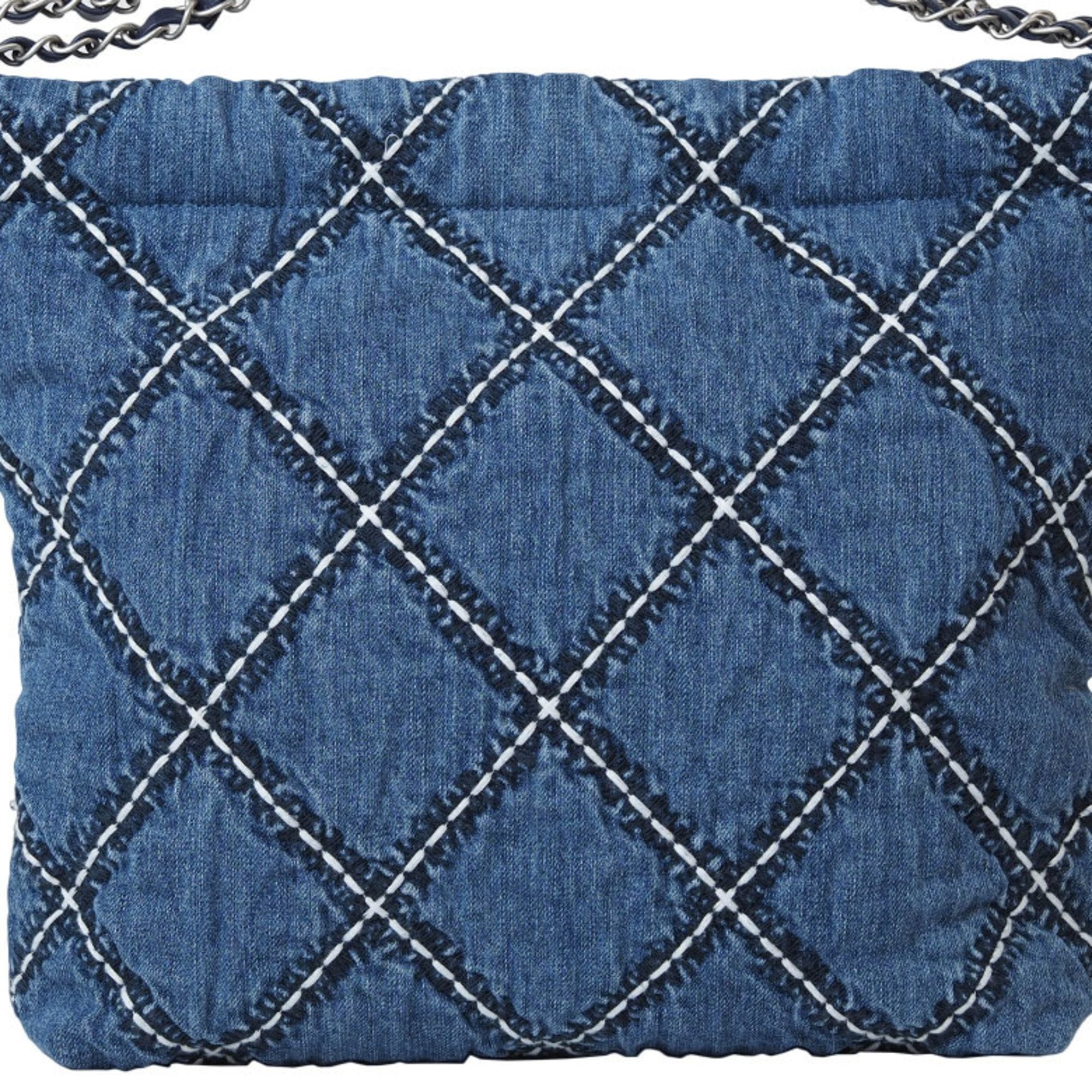 Chanel Blue Cotton Handbag (Pre-Owned)