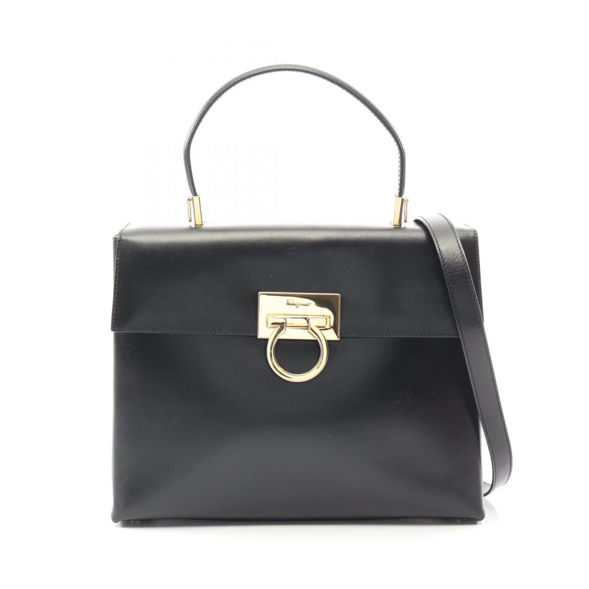 Salvatore Ferragamo Black Leather Handbag (Pre-Owned)