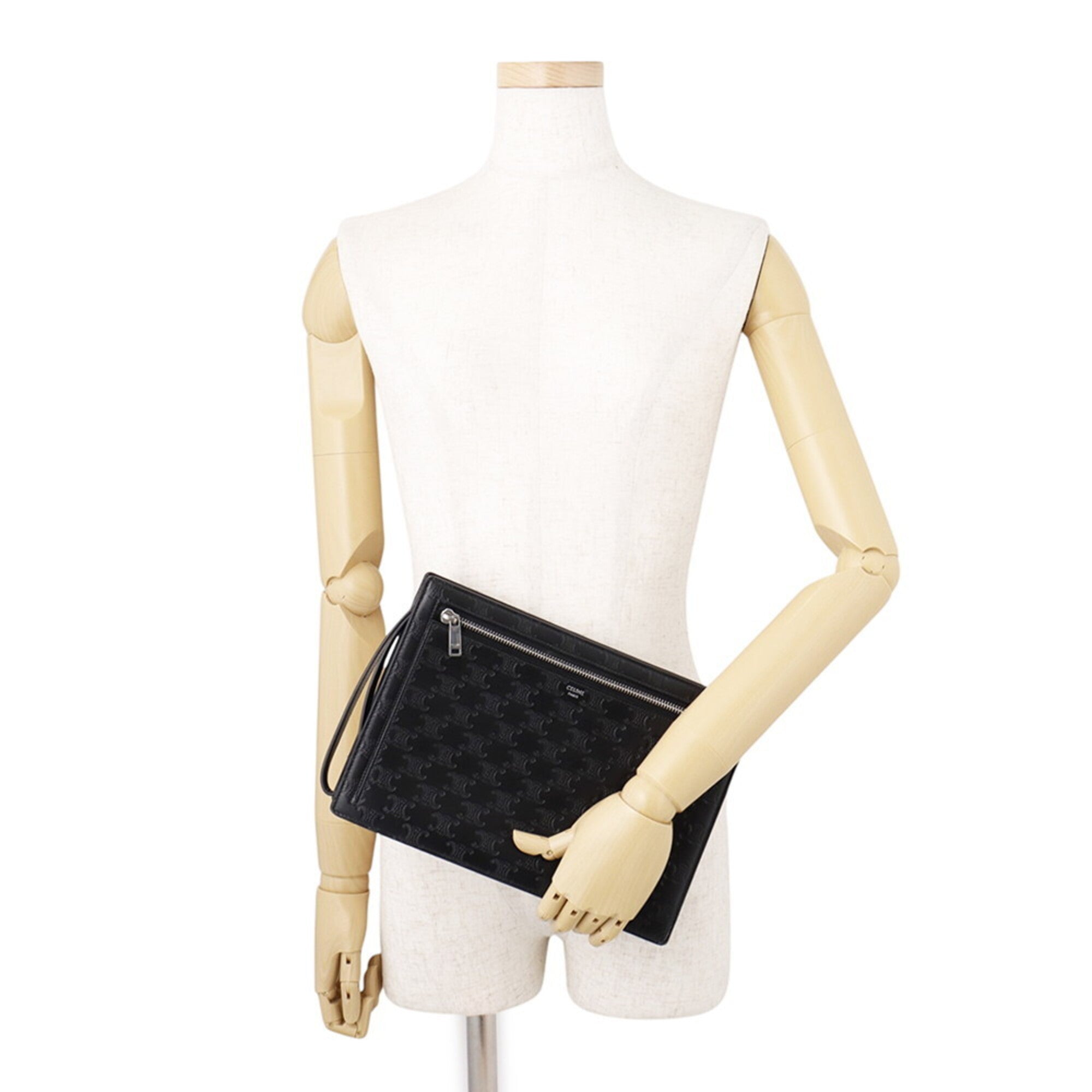 Celine Black Leather Clutch Bag (Pre-Owned)