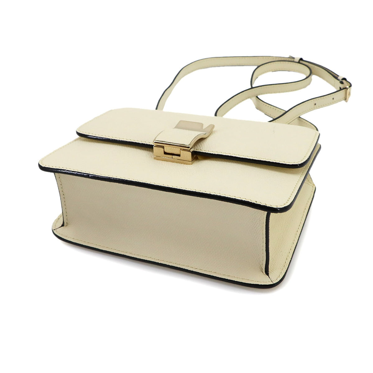 Valextra White Leather Handbag Shoulder Bag (Pre-Owned)