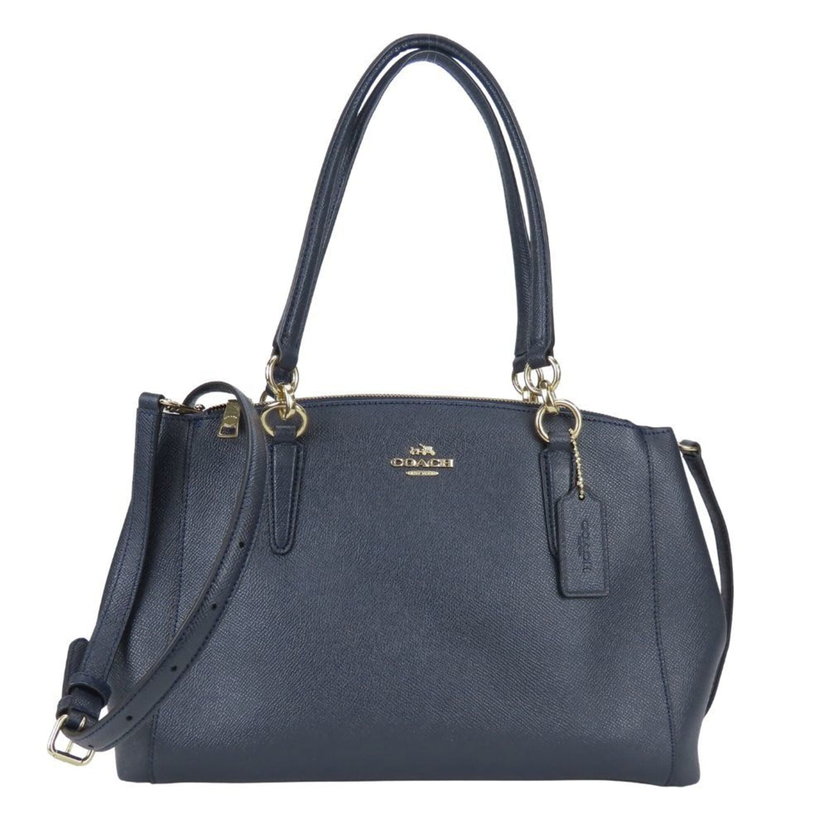Coach Navy Leather Handbag (Pre-Owned)