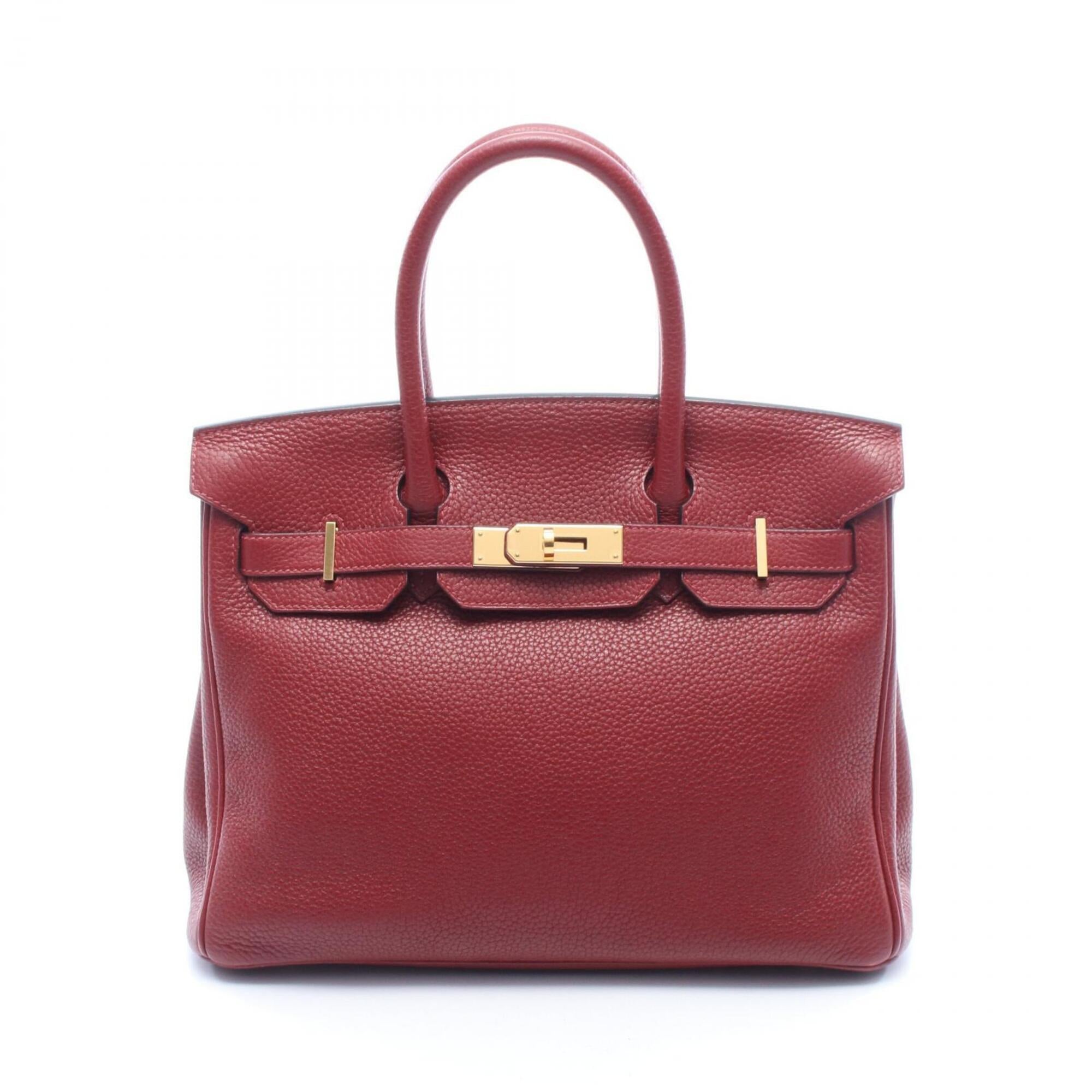 Hermes Bordeaux Ruby Leather Handbag (Pre-Owned)