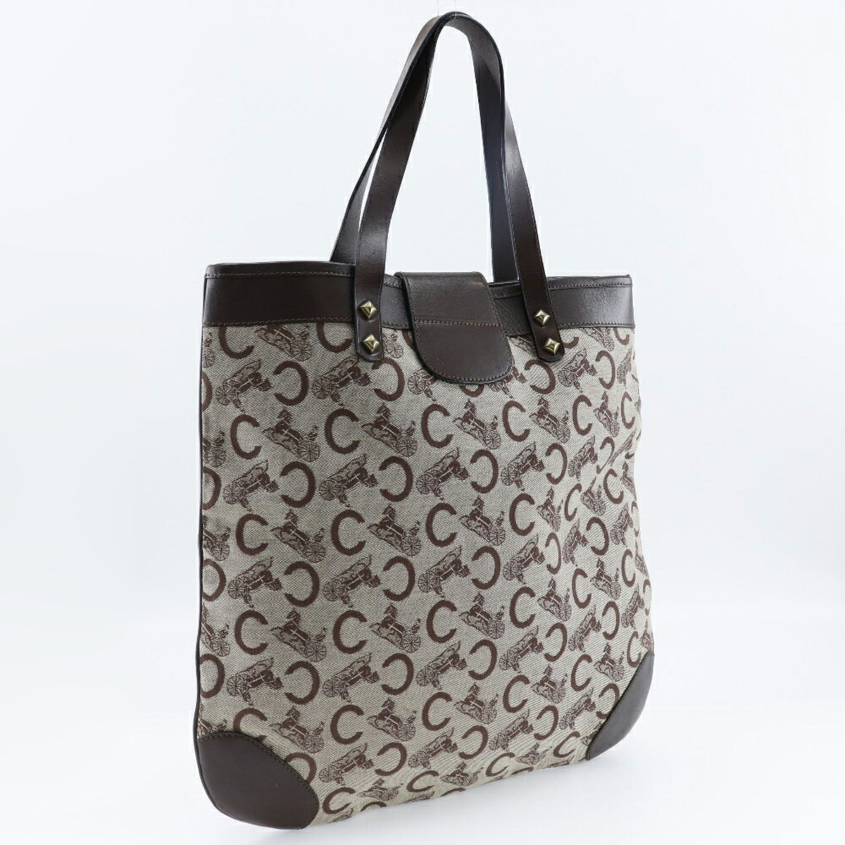 Celine Macadam Brown Canvas Tote Bag (Pre-Owned)