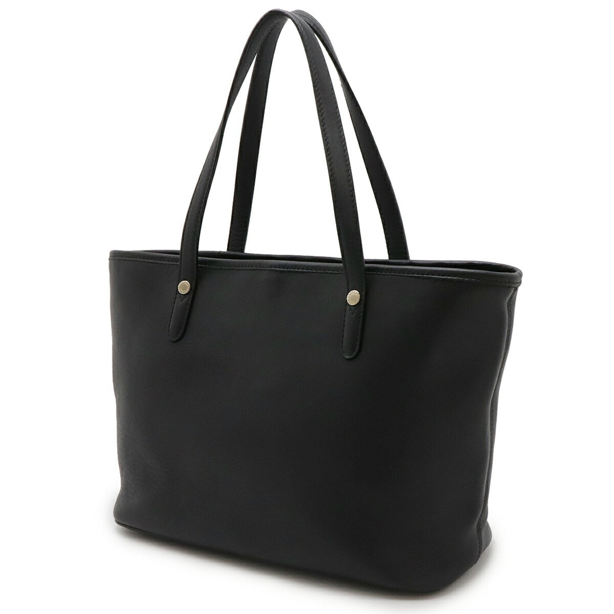 Bvlgari Black Leather Handbag Shoulder Bag Tote Bag (Pre-Owned)